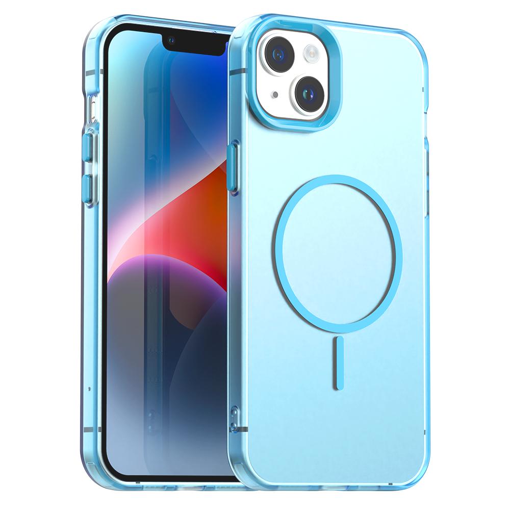 For iPhone 13 Candy Fine Circle Magsafe PC Hybrid TPU Phone Case(Blue) - Shopkiz.com