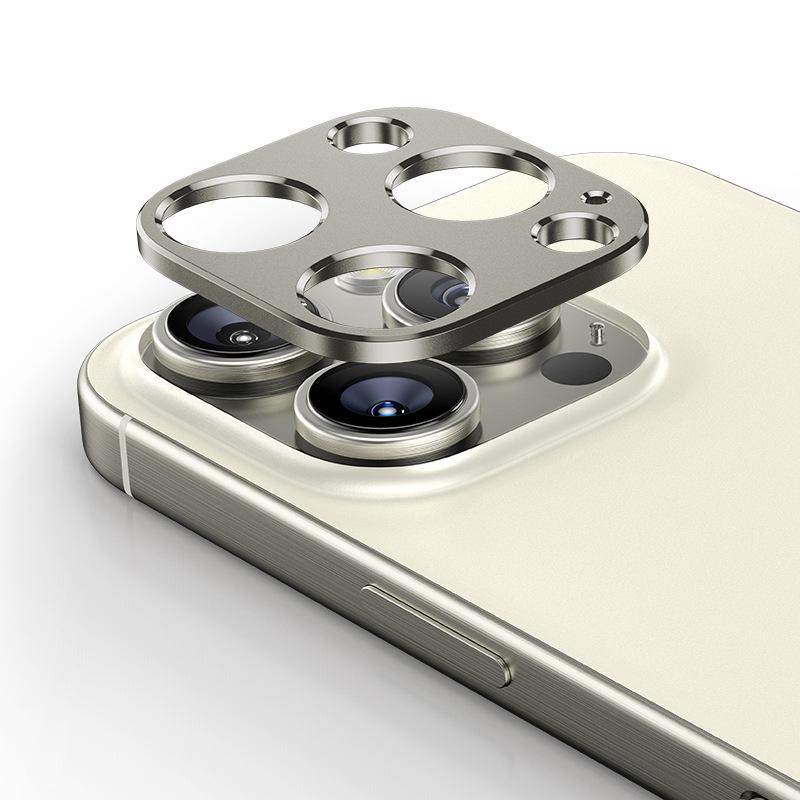 For iPhone 16 Pro / 16 Pro Max XDcase Titanium Alloy Hollow Camera Lens Protector(Titanium) - Shopkiz.com