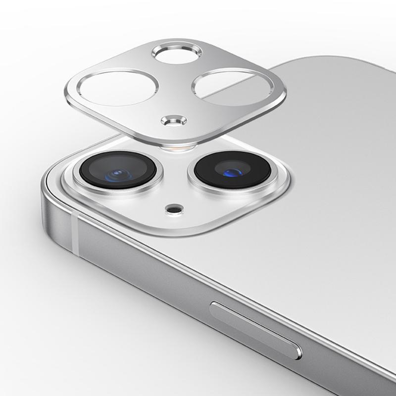 For iPhone 14 / 14 Plus XDcase Titanium Alloy Hollow Camera Lens Protector(Silver) - Shopkiz.com