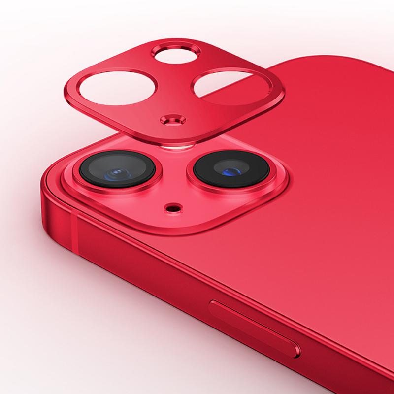 For iPhone 14 / 14 Plus XDcase Titanium Alloy Hollow Camera Lens Protector(Red) - Shopkiz.com