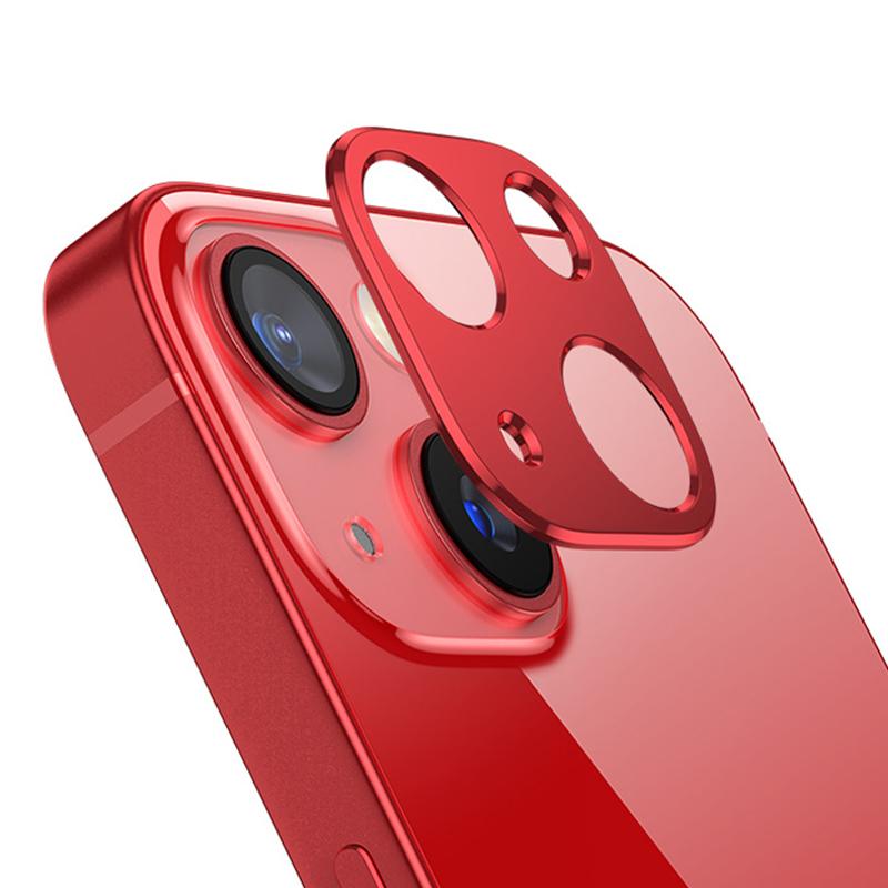 For iPhone 13 / 13 mini XDcase Titanium Alloy Hollow Camera Lens Protector(Red) - Shopkiz.com