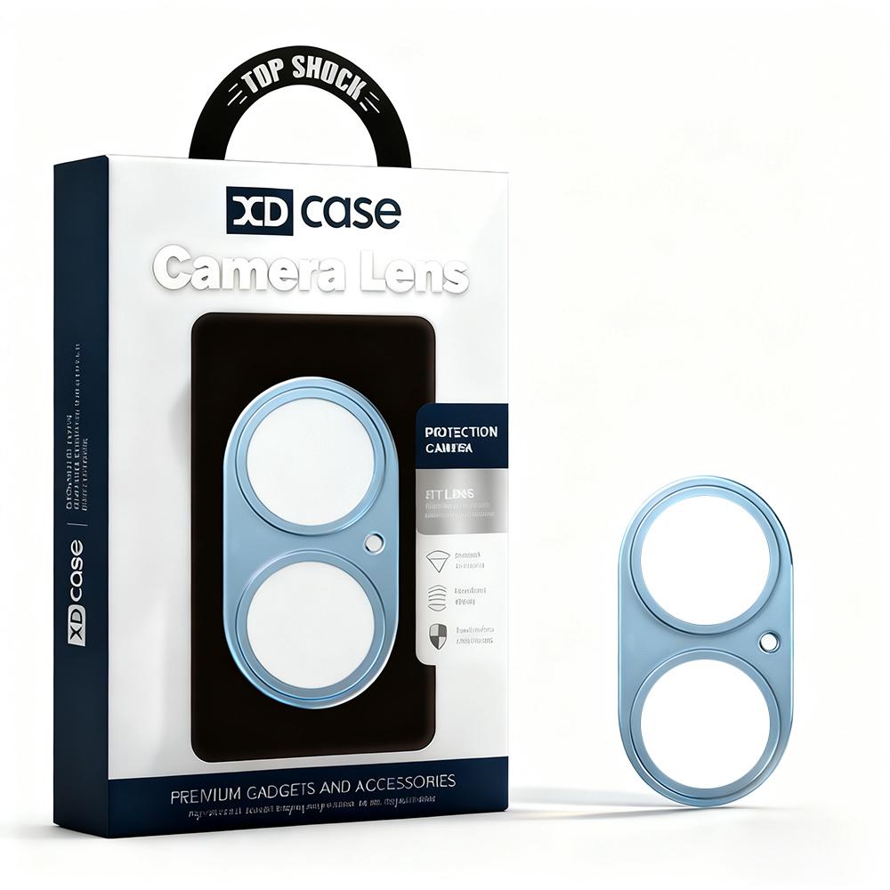 For iPhone 17 XDcase Titanium Alloy Hollow Camera Lens Protector(Blue) - Shopkiz.com
