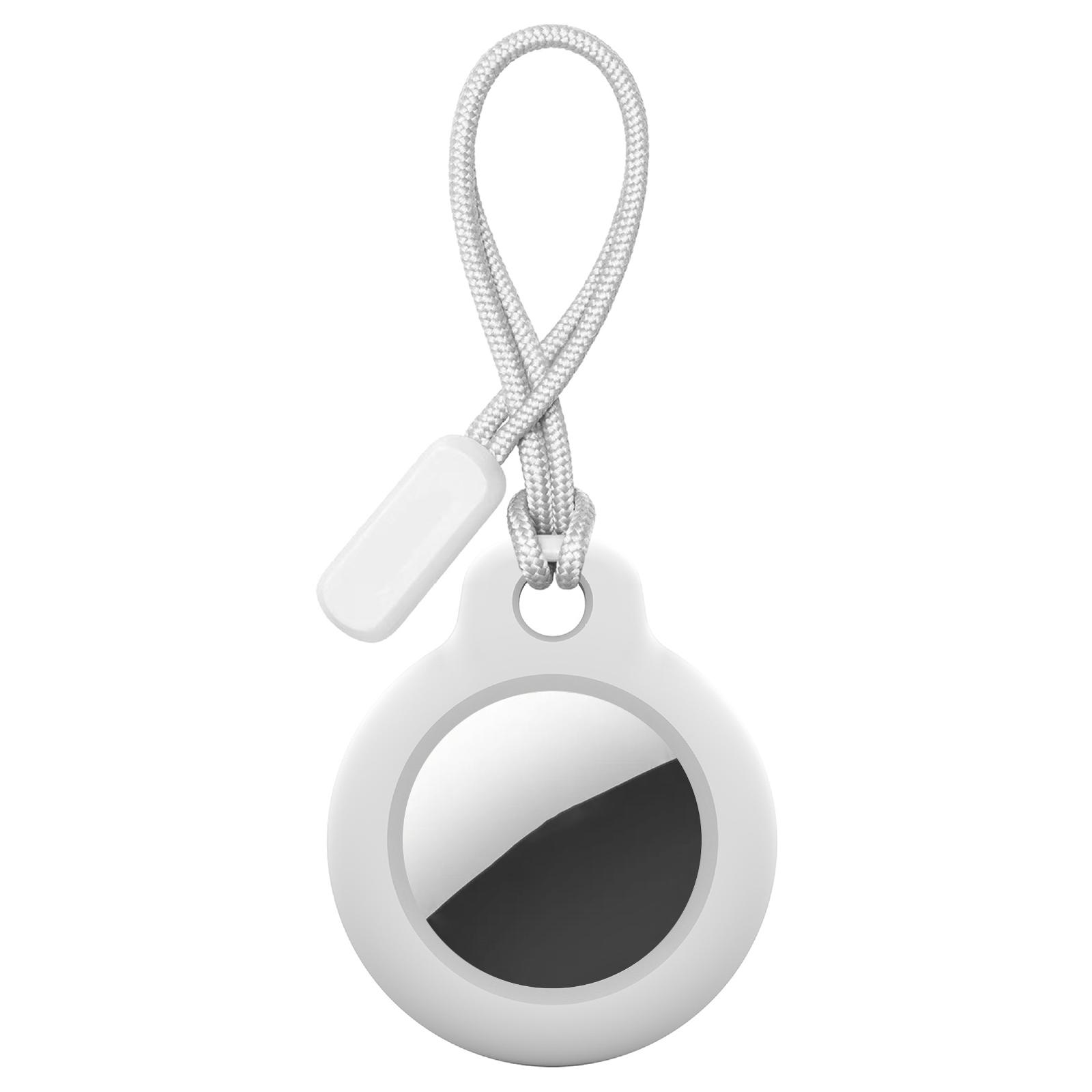 For AirTag 2nd Gen / AirTag 1st Gen xDfind Lanyard PC Protective Cover(White) - Shopkiz.com