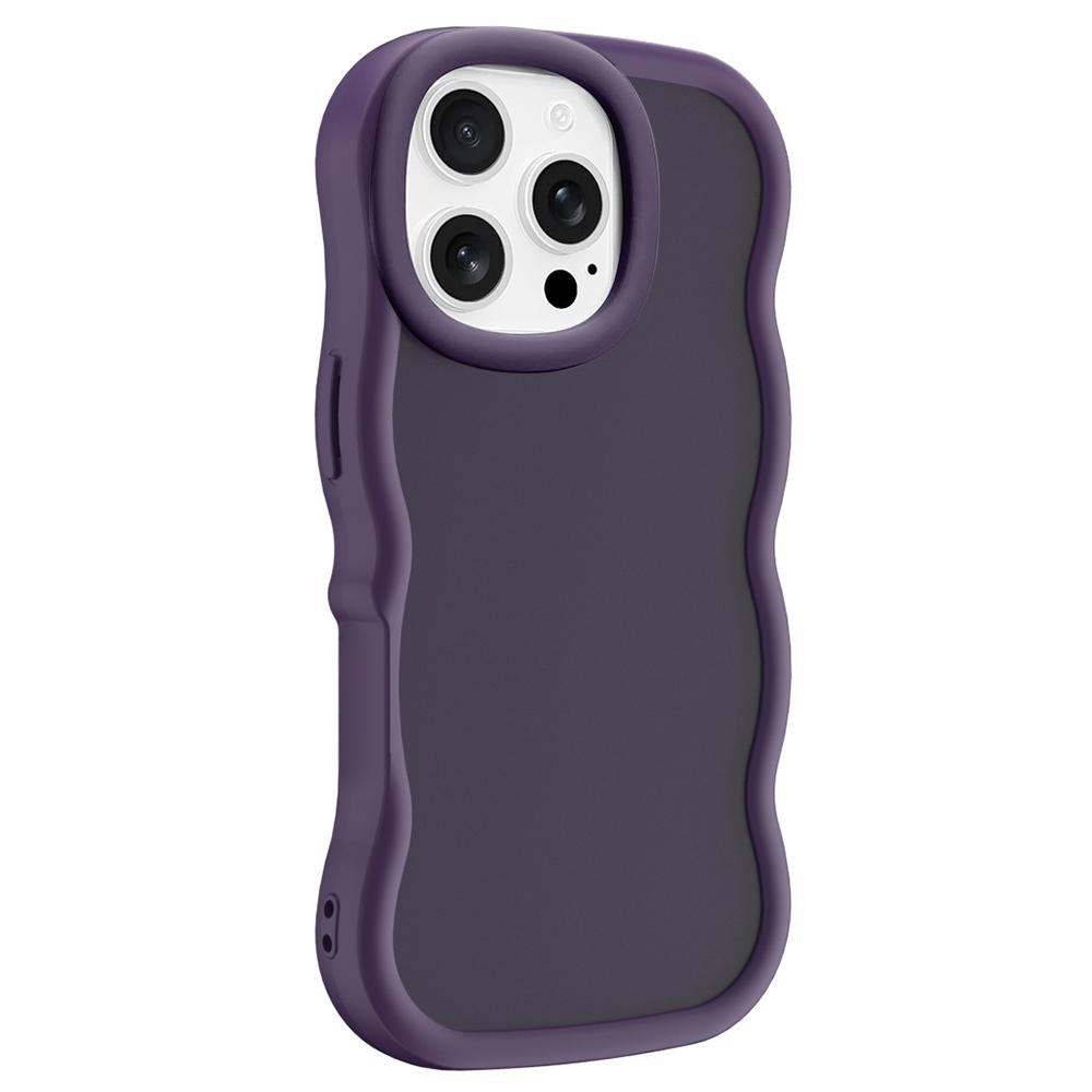 For iPhone 14 Pro Max Big Wave Skin Feel Phone Case(Purple) - Shopkiz.com