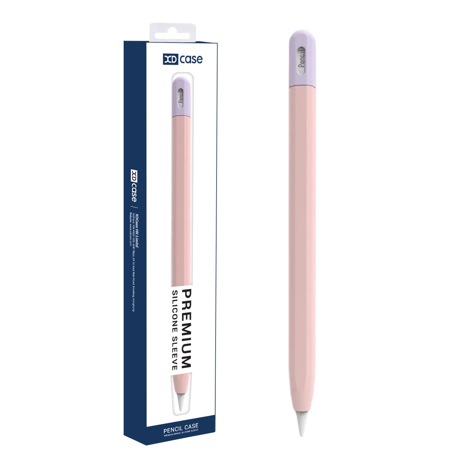 For Apple Pencil Pro / 2 XDcase Contrast Color Silicone Protective Stylus Pen Case(Pink) - Shopkiz.com