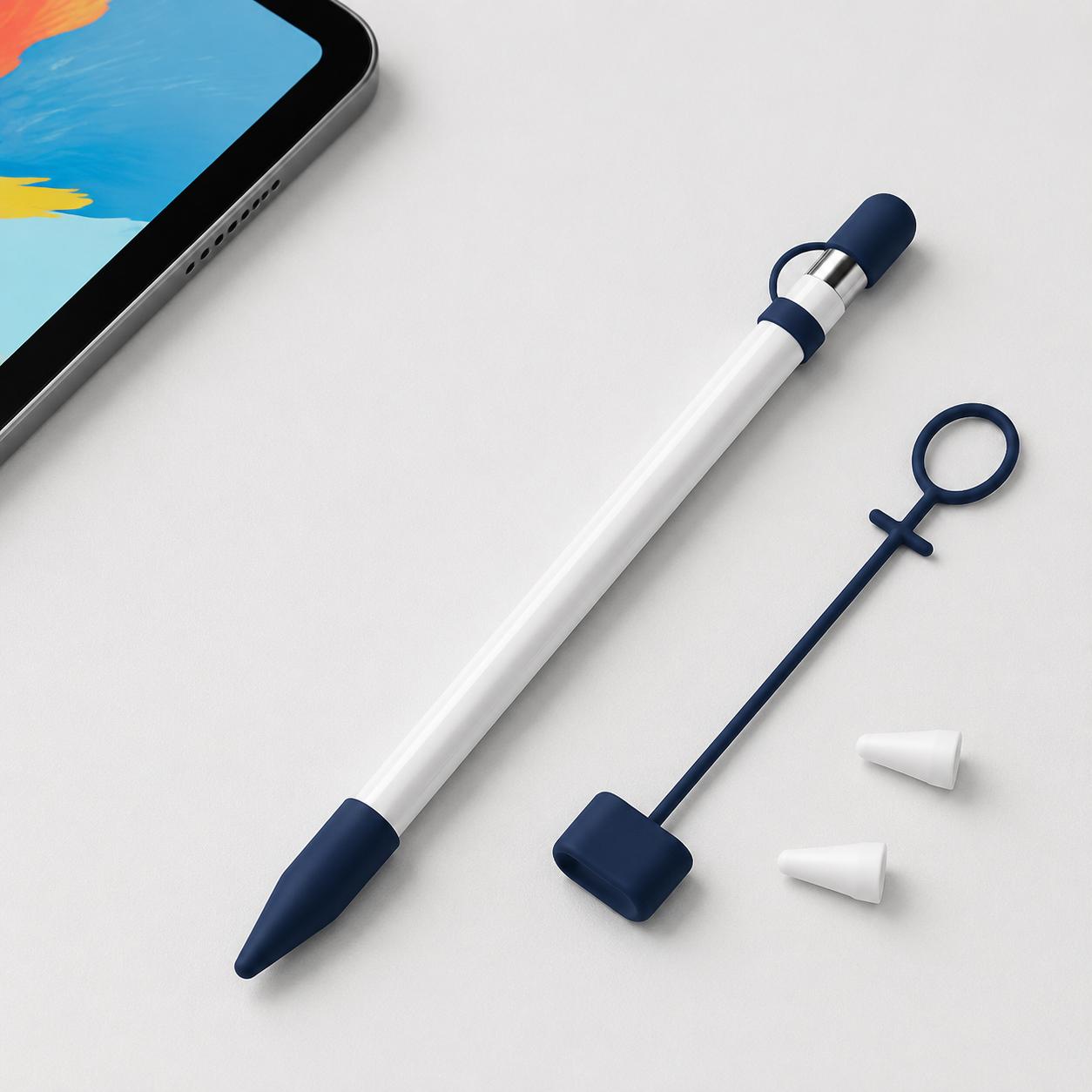 XDcase 4 in 1 Anti-lost Silicone Protective Cover Set For Apple Pencil 1(Blue) - Shopkiz.com