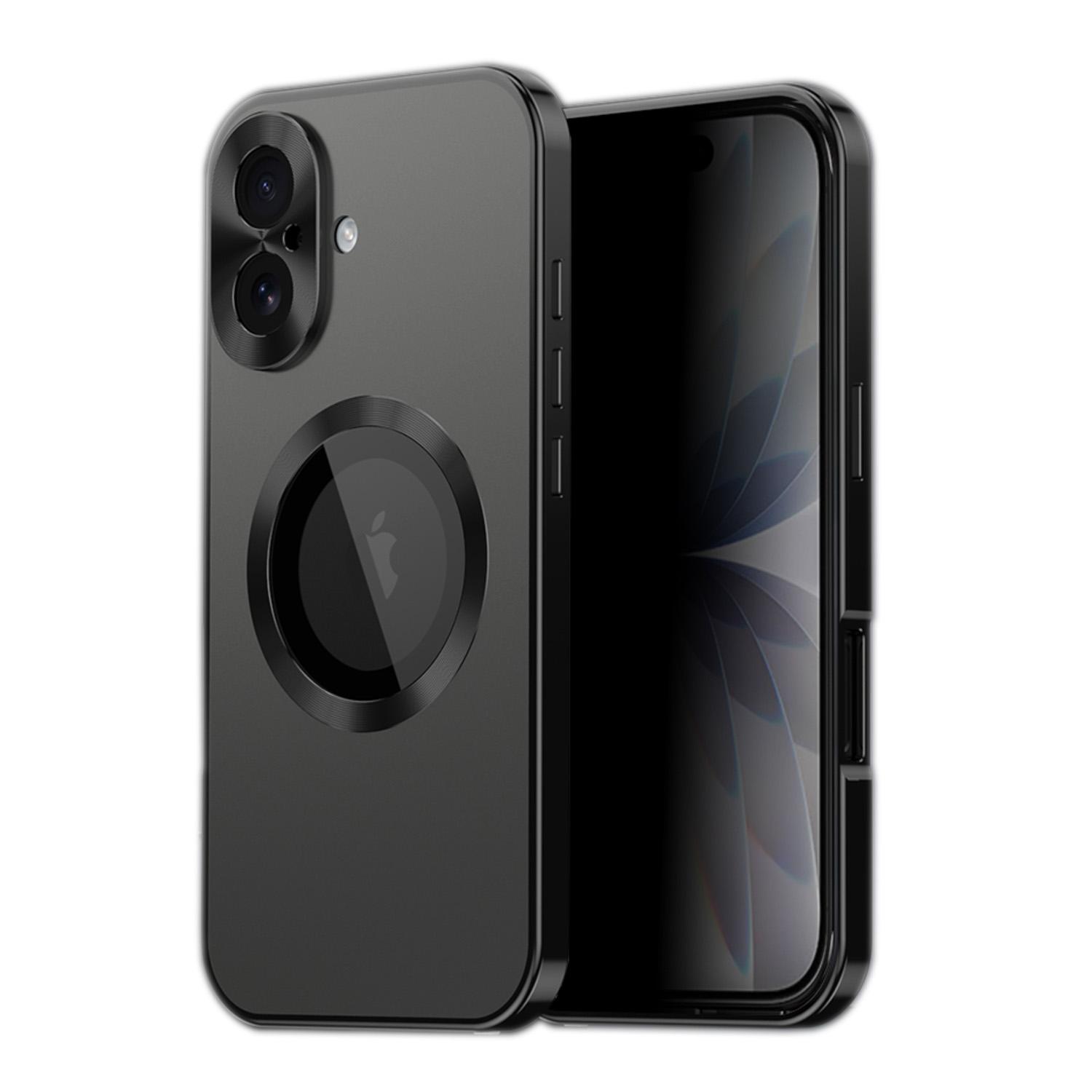 For iPhone 17 Privacy Screen Film Full Cover MagSafe Phone Case(Black) - Shopkiz.com