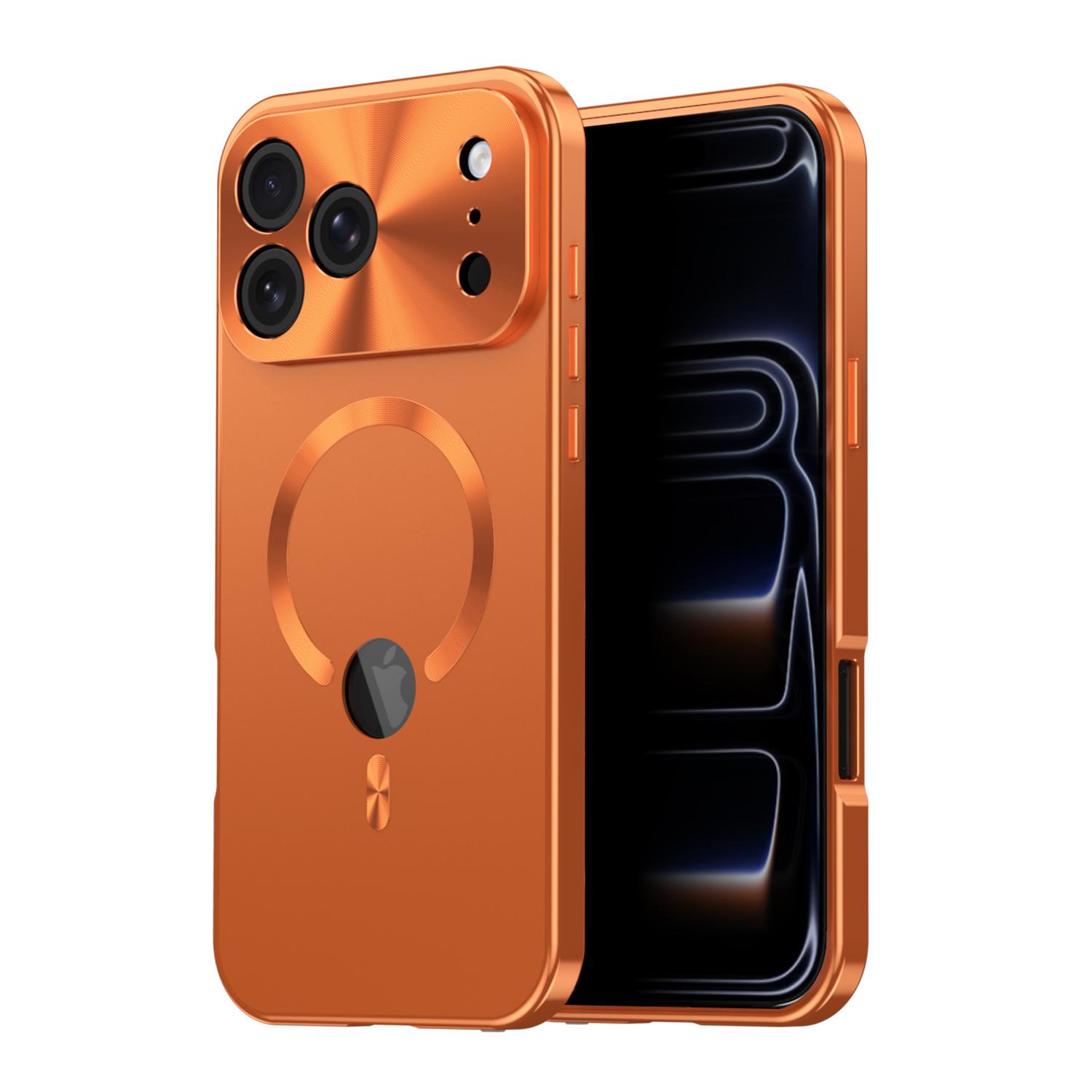 For iPhone 17 Pro Privacy Screen Film Full Cover MagSafe Phone Case(Orange) - Shopkiz.com