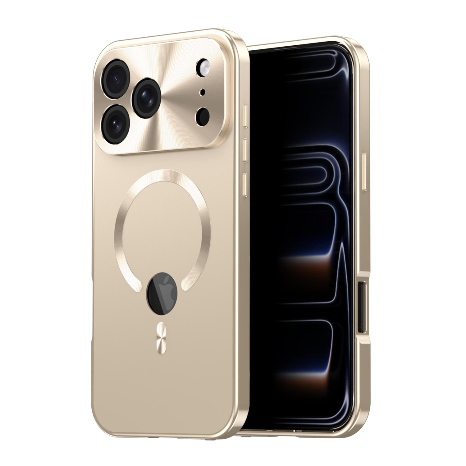 For iPhone 17 Pro Privacy Screen Film Full Cover MagSafe Phone Case(Gold) - Shopkiz.com