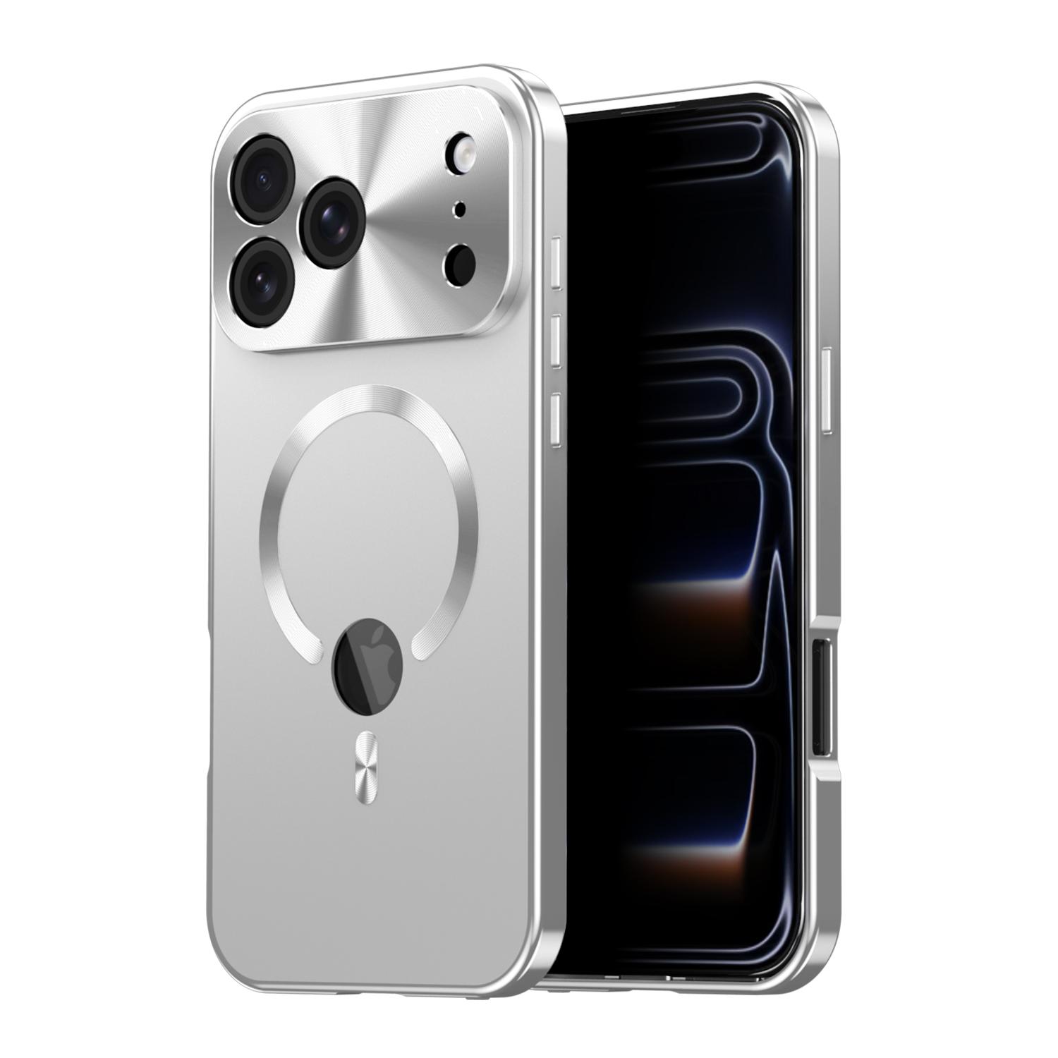 For iPhone 17 Pro Privacy Screen Film Full Cover MagSafe Phone Case(Silver) - Shopkiz.com
