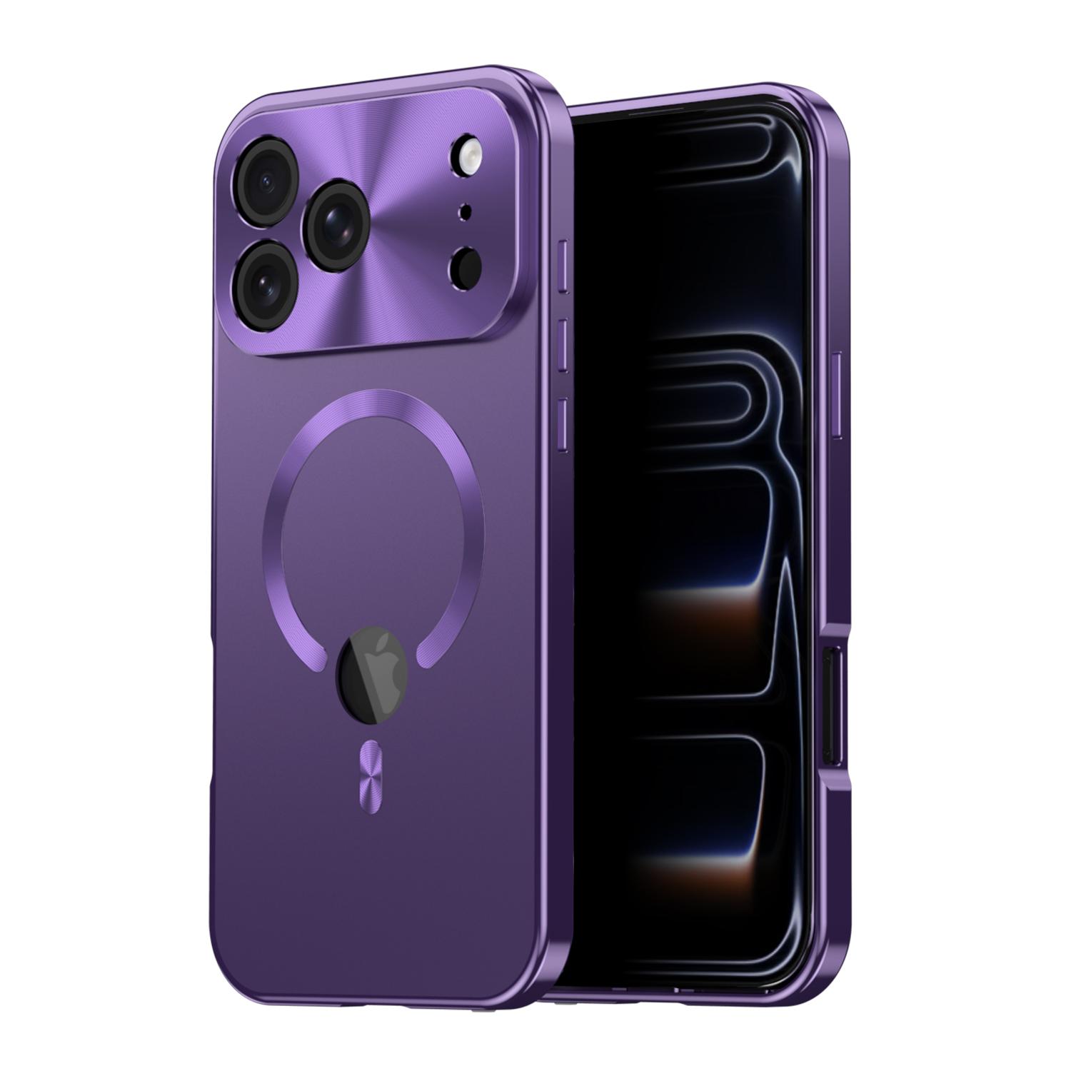For iPhone 17 Pro Max Privacy Screen Film Full Cover MagSafe Phone Case(Purple) - Shopkiz.com