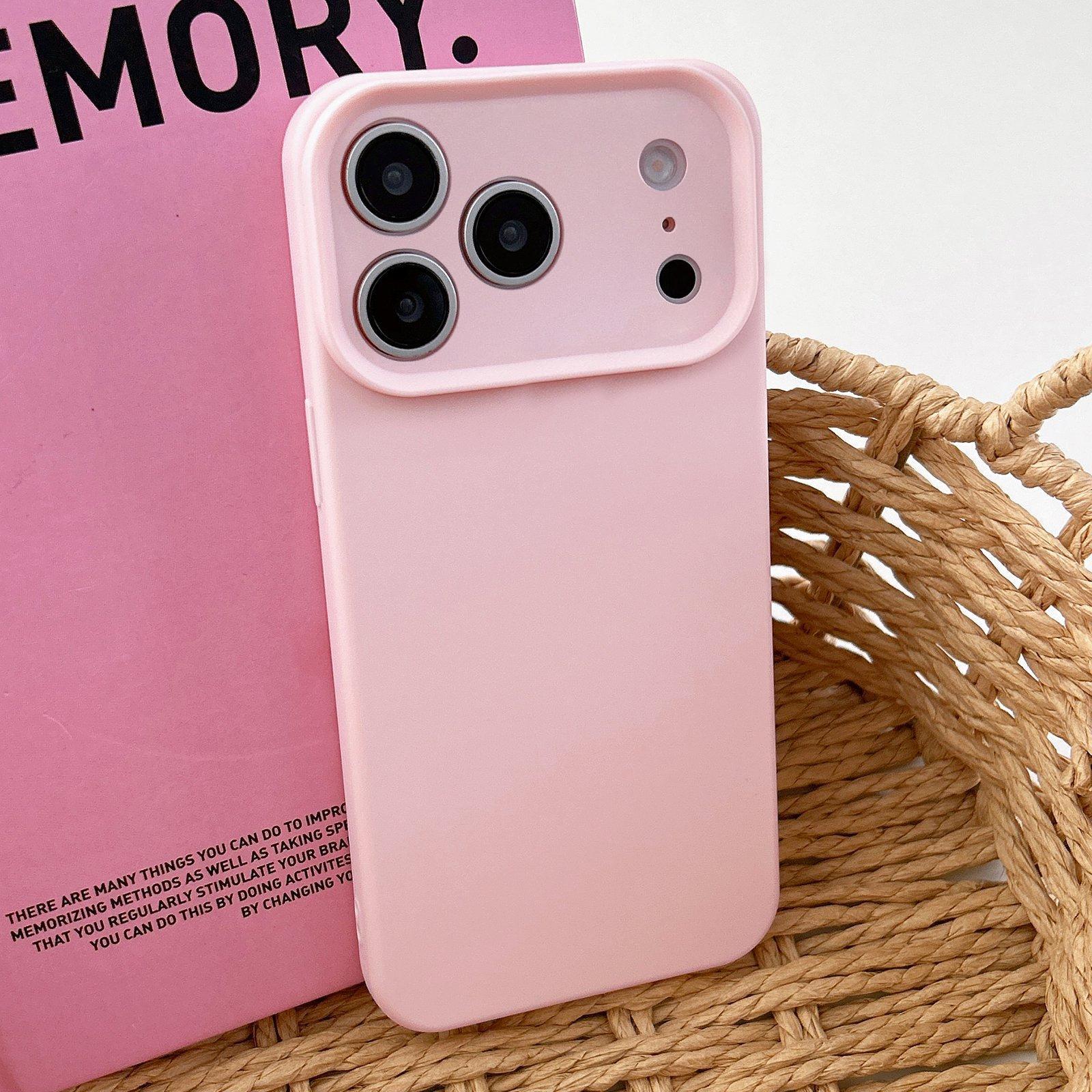 For iPhone 17 Pro Precision Hole Camera Frame Solid Color Phone Case(Pink) - Shopkiz.com