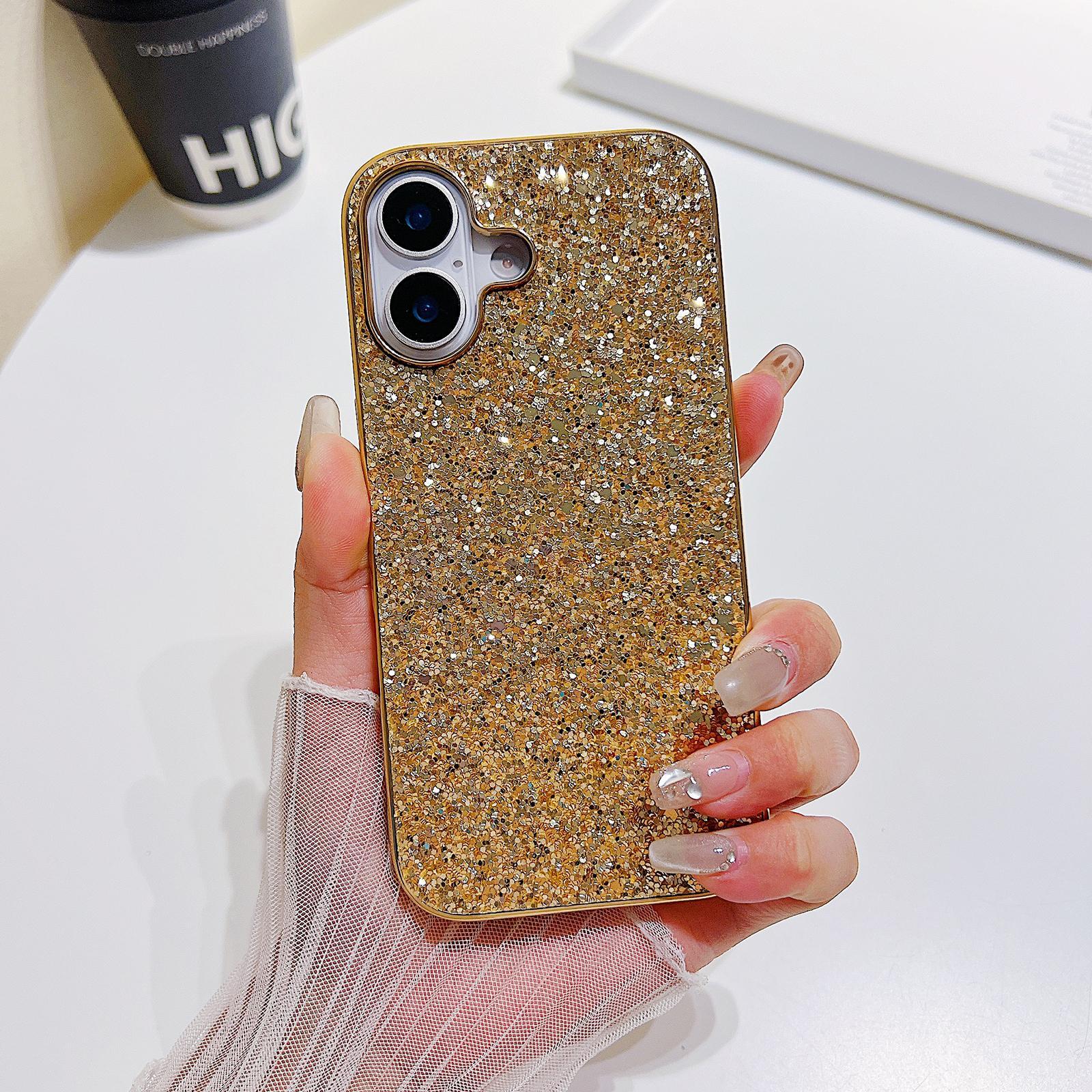 For iPhone 18 Glitter Powder Shockproof TPU Phone Case(Gold) - Shopkiz.com