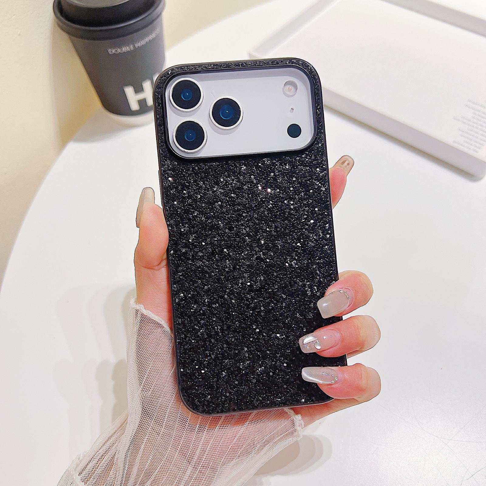 For iPhone 18 Pro Max Glitter Powder Shockproof TPU Phone Case(Black) - Shopkiz.com