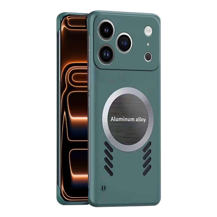 For iPhone 17 Pro All-inclusive Lens Frameless Graphene Cooling Phone Case(Navy Blue) - Shopkiz.com