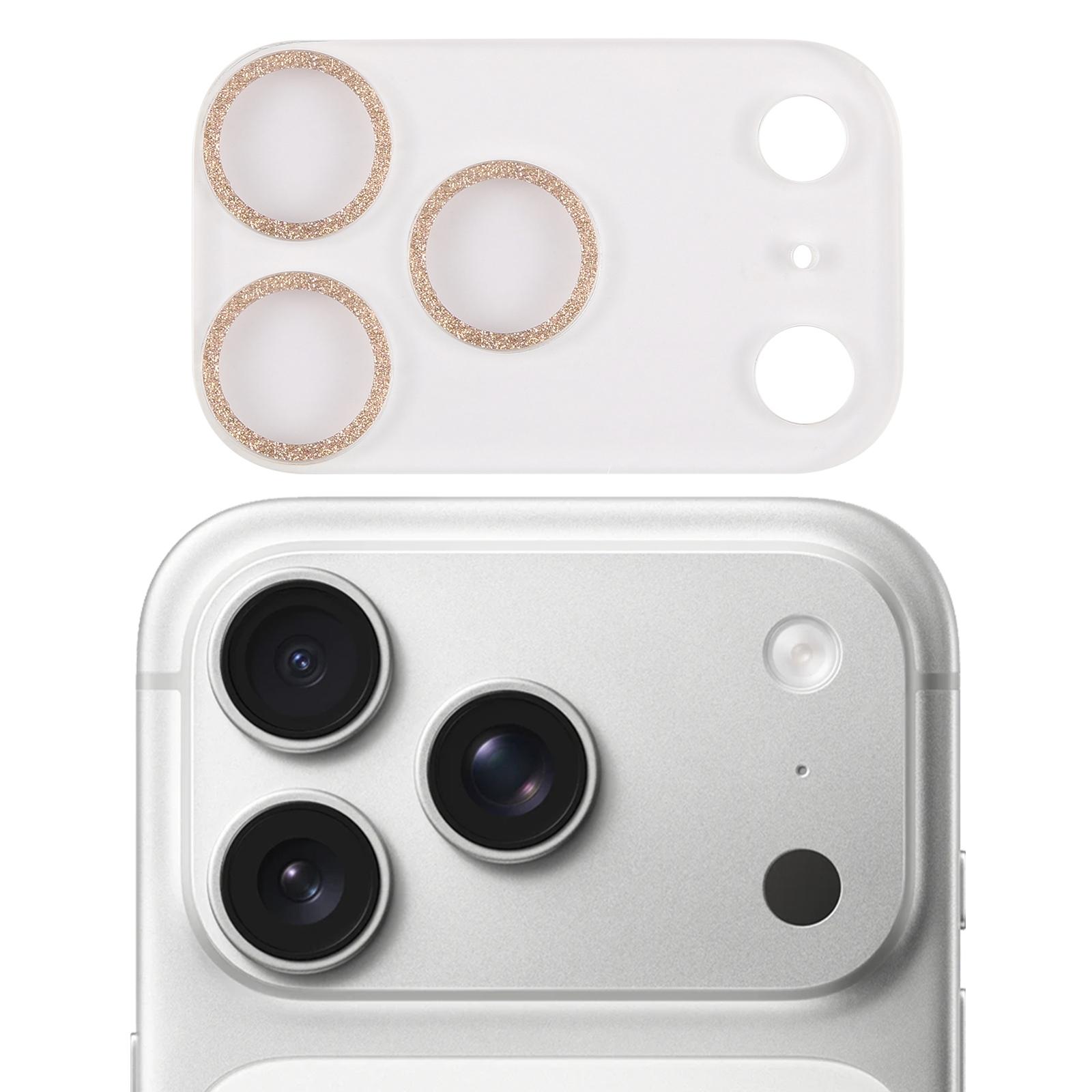 For iPhone 17 Pro Glitter Ring Tempered Glass Camera Lens Film(Gold) - Shopkiz.com