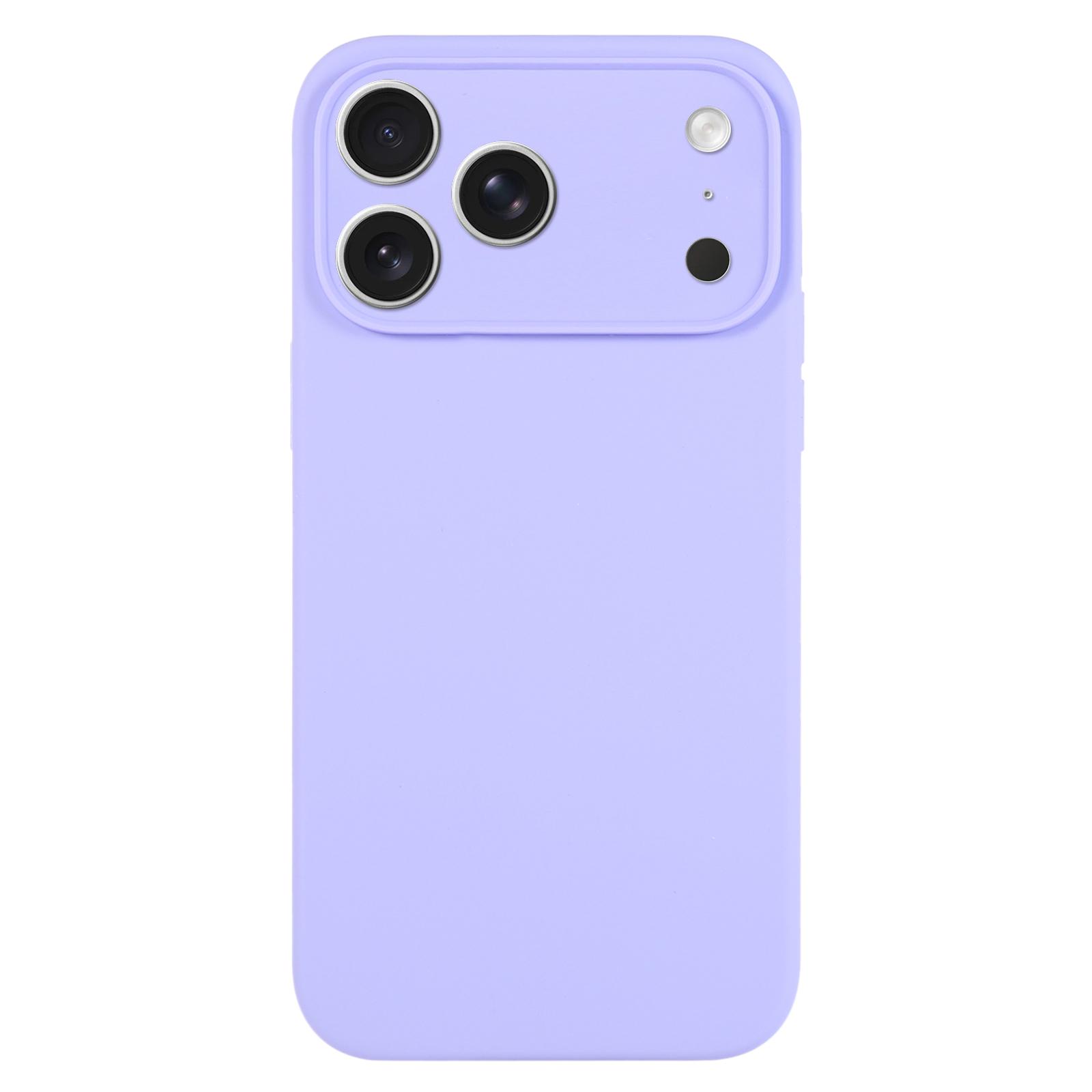 For iPhone 17 Pro Max Pure Color Liquid Silicone Fine Pore Phone Case(Light Purple) - Shopkiz.com