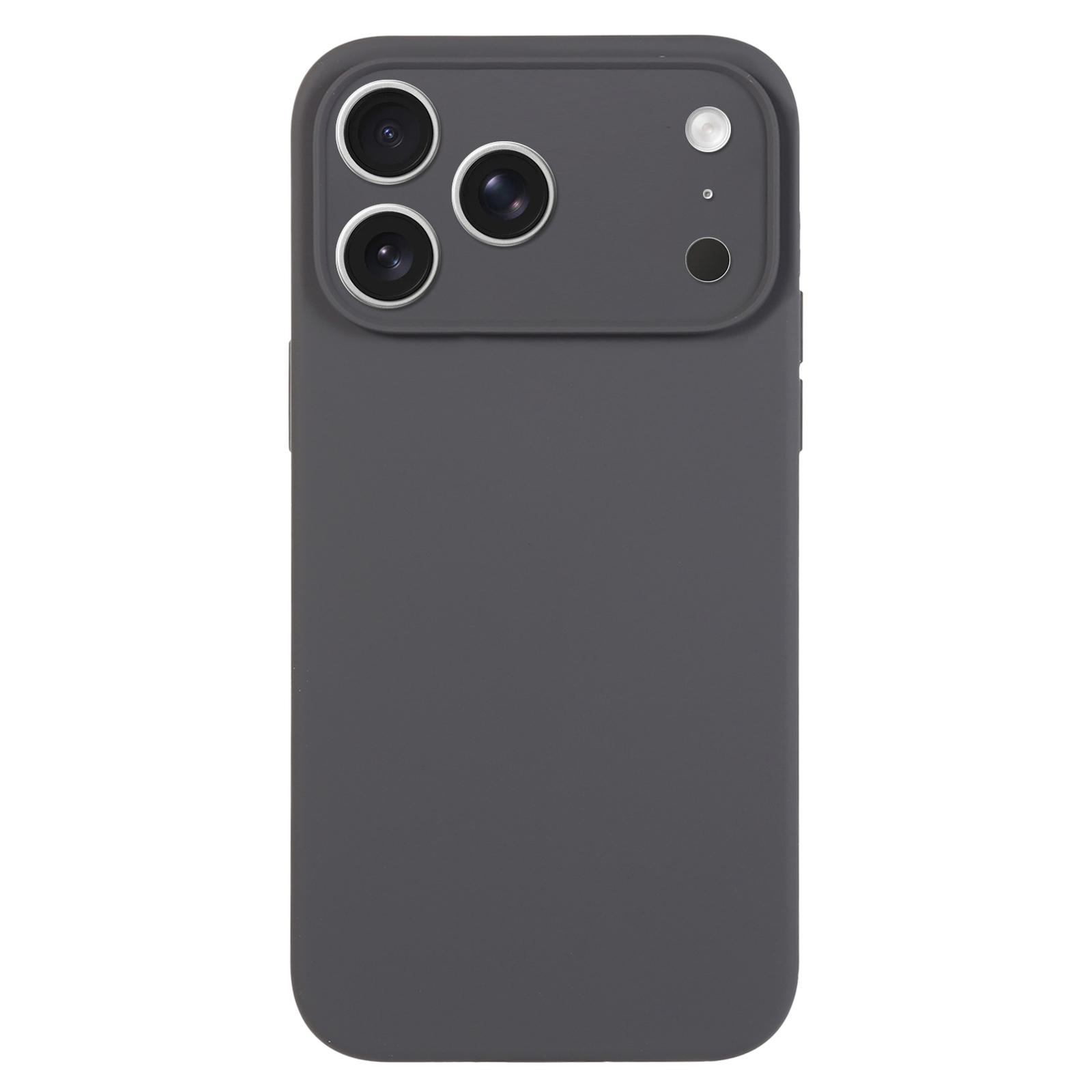 For iPhone 17 Pro Max Pure Color Liquid Silicone Fine Pore Phone Case(Charcoal Black) - Shopkiz.com