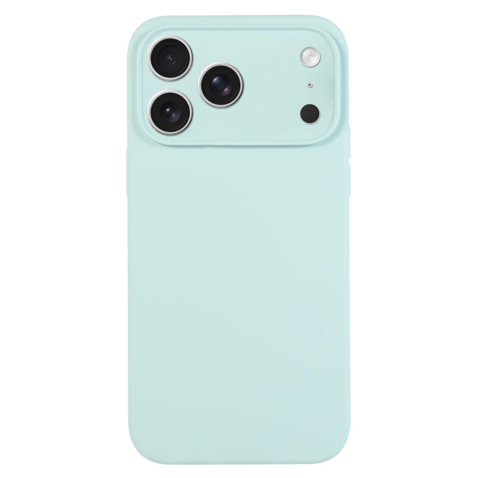For iPhone 17 Pro Pure Color Liquid Silicone Fine Pore Phone Case(Turquoise) - Shopkiz.com