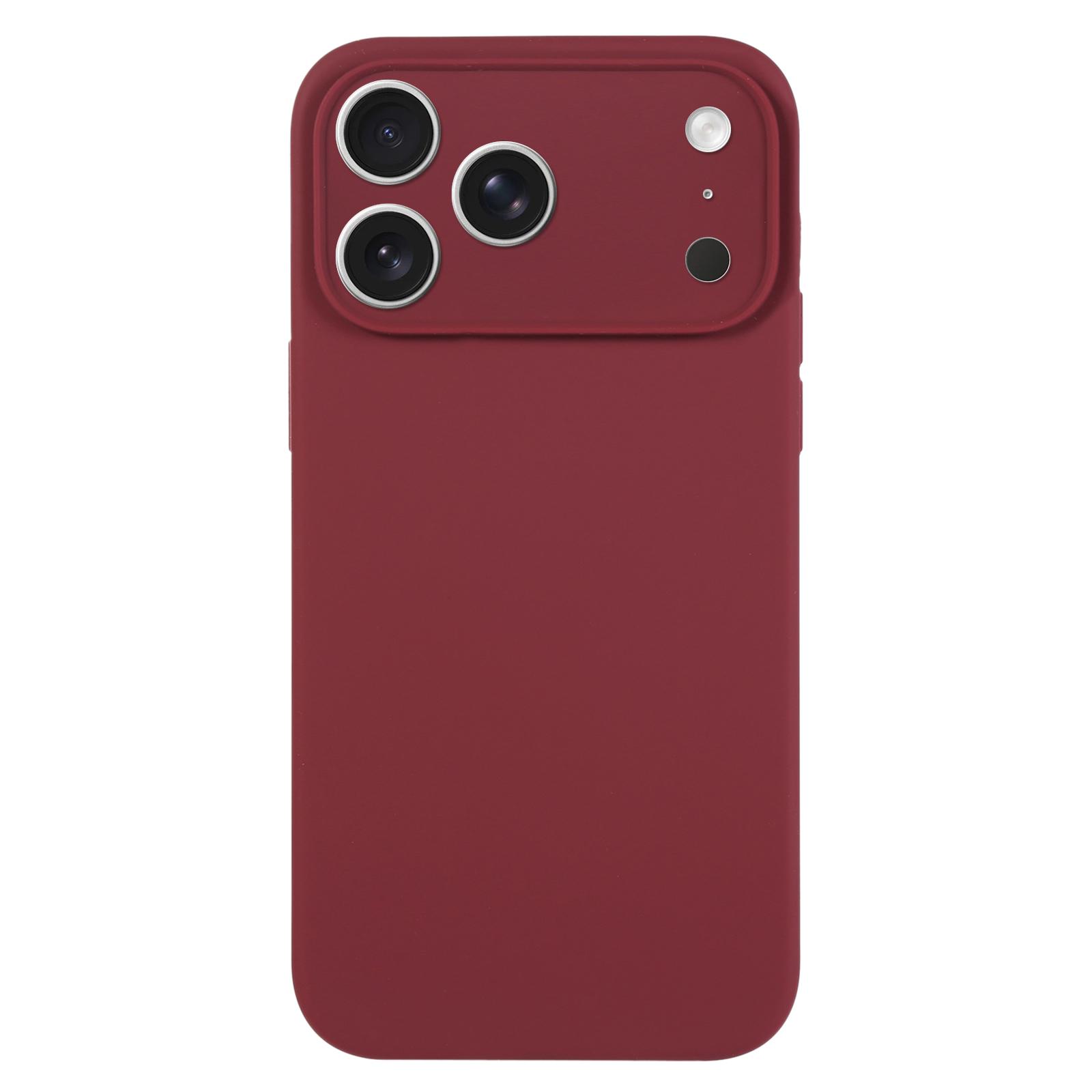 For iPhone 17 Pro Pure Color Liquid Silicone Fine Pore Phone Case(Plum) - Shopkiz.com