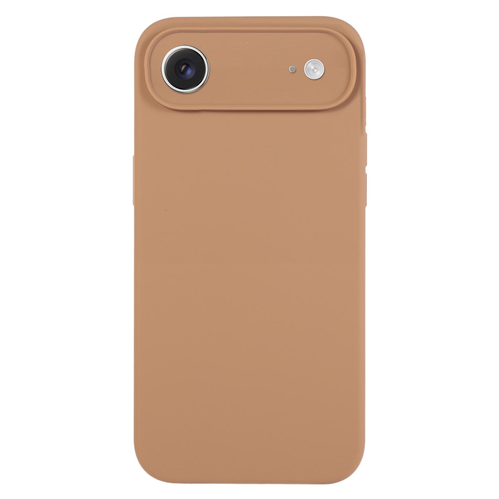 For iPhone Air Pure Color Liquid Silicone Fine Pore Phone Case(Light Brown) - Shopkiz.com
