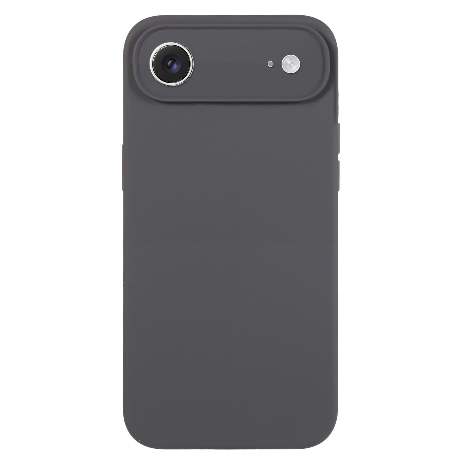 For iPhone Air Pure Color Liquid Silicone Fine Pore Phone Case(Charcoal Black) - Shopkiz.com