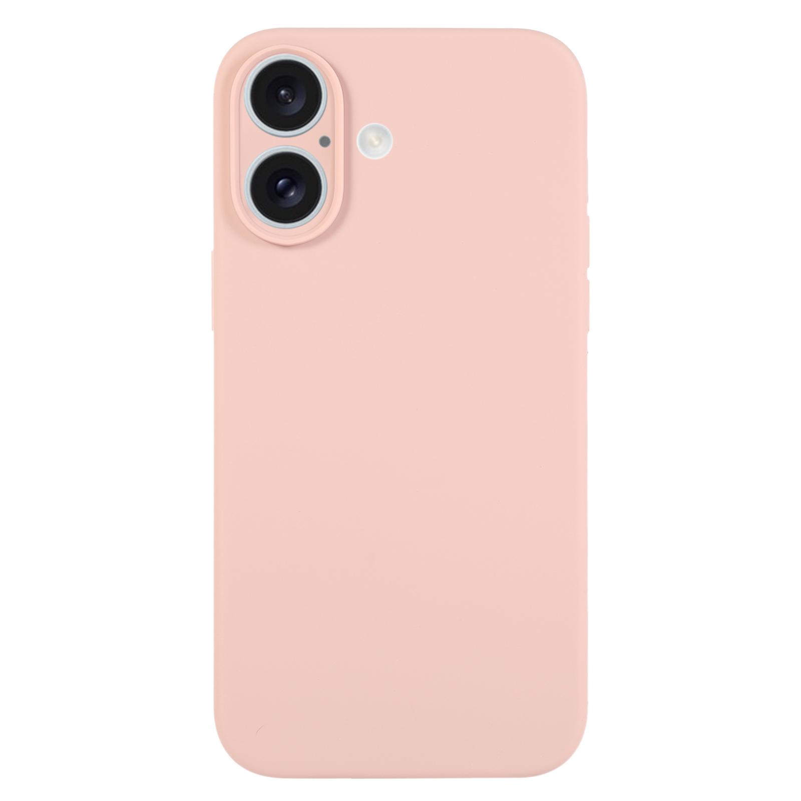 For iPhone 17 Pure Color Liquid Silicone Fine Pore Phone Case(Sand Pink) - Shopkiz.com