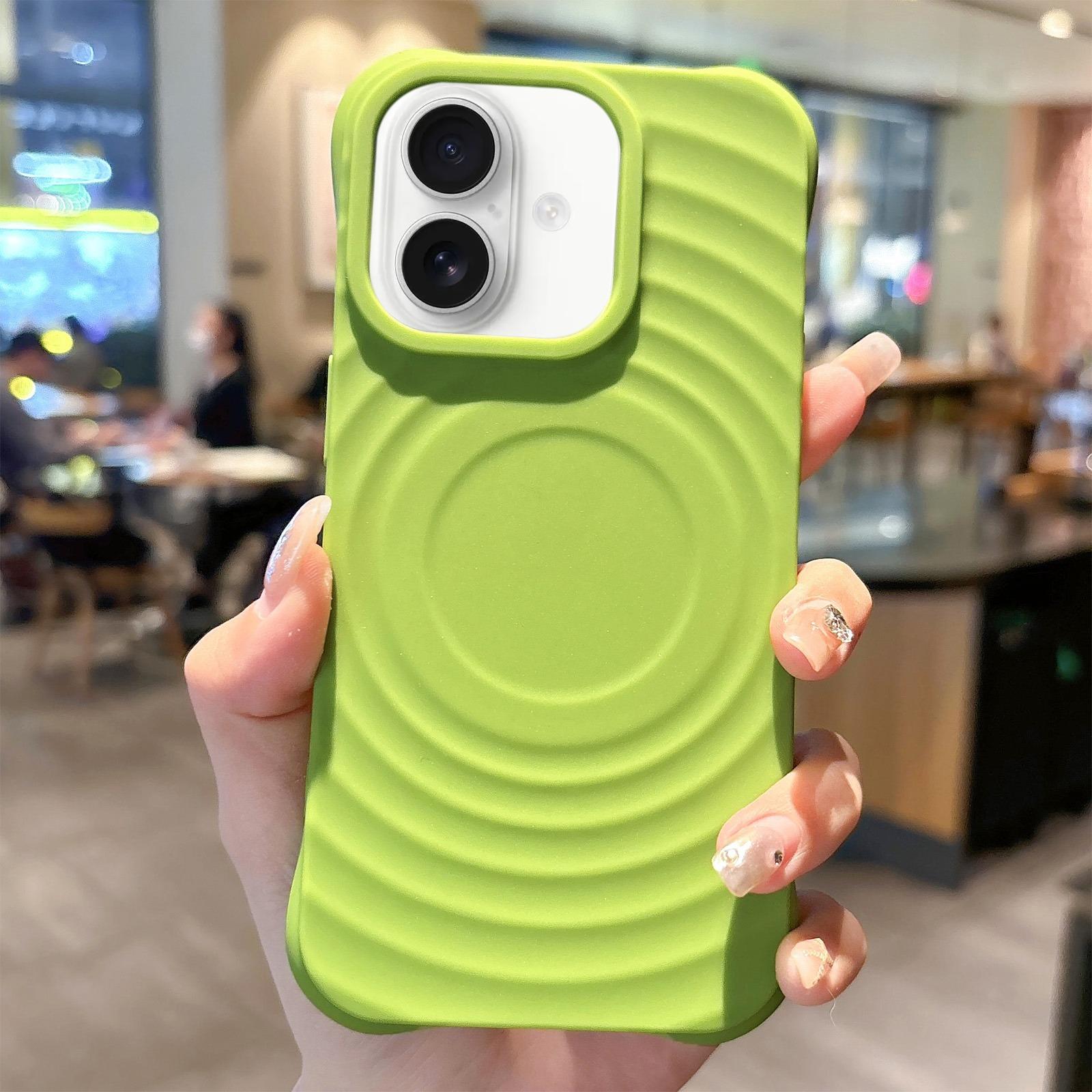For iPhone 17 MagSafe Magnetic Ring Texture TPU Phone Case(Green) - Shopkiz.com