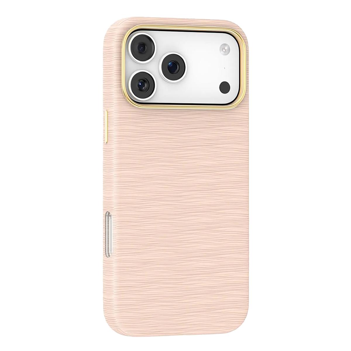 For iPhone 17 Pro Max Mutural Rhyme Series Satin Texture Leather MagSafe Phone Case(Pink) - Shopkiz.com