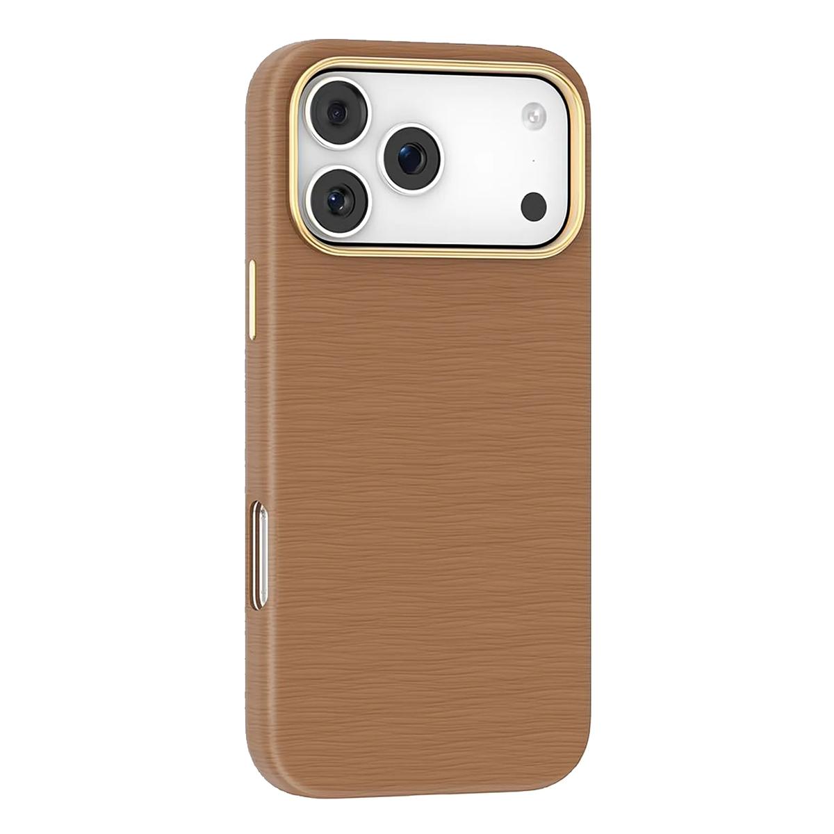For iPhone 17 Pro Max Mutural Rhyme Series Satin Texture Leather MagSafe Phone Case(Brown) - Shopkiz.com