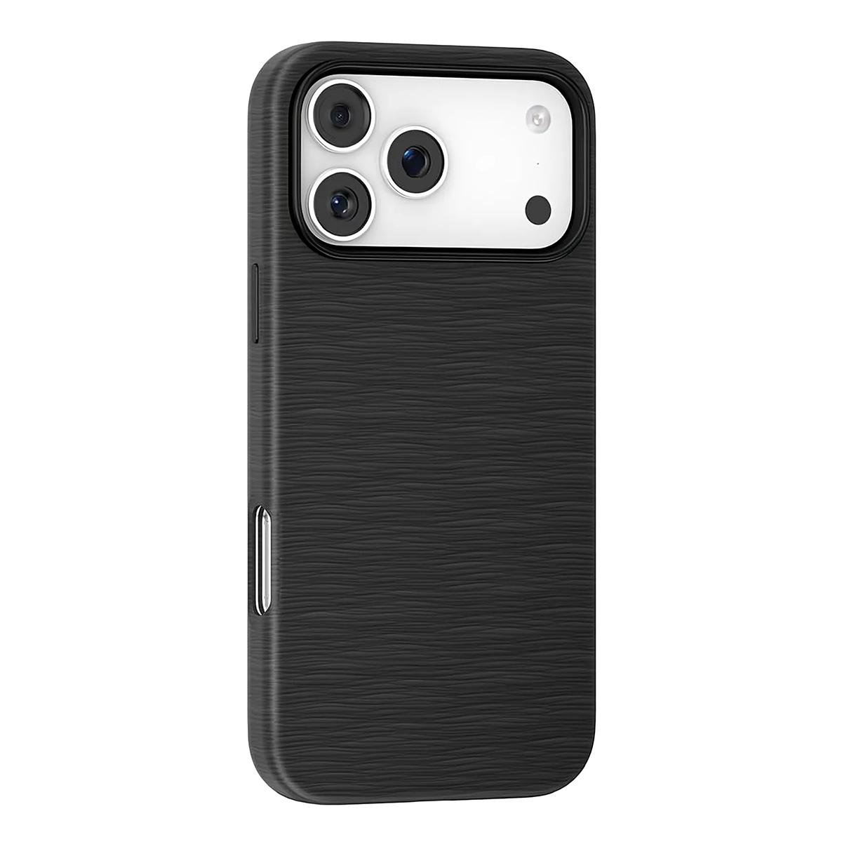 For iPhone 17 Pro Mutural Rhyme Series Satin Texture Leather MagSafe Phone Case(Black) - Shopkiz.com