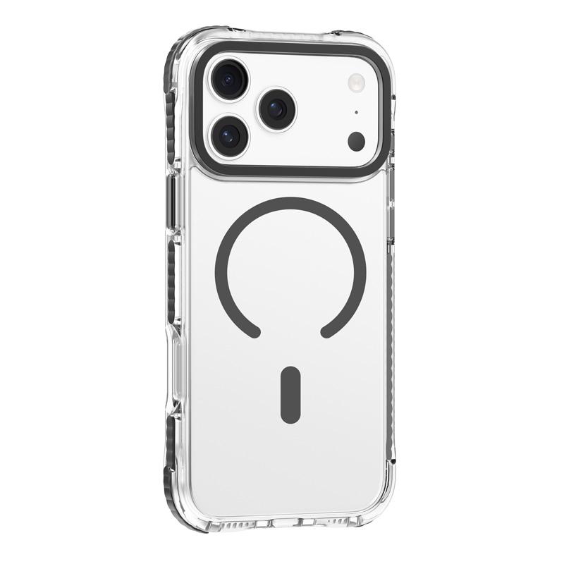 For iPhone 17 Pro Max Mutural Transparent Color Series PC+TPU Magnetic MagSafe Phone Case(Dark Grey) - Shopkiz.com