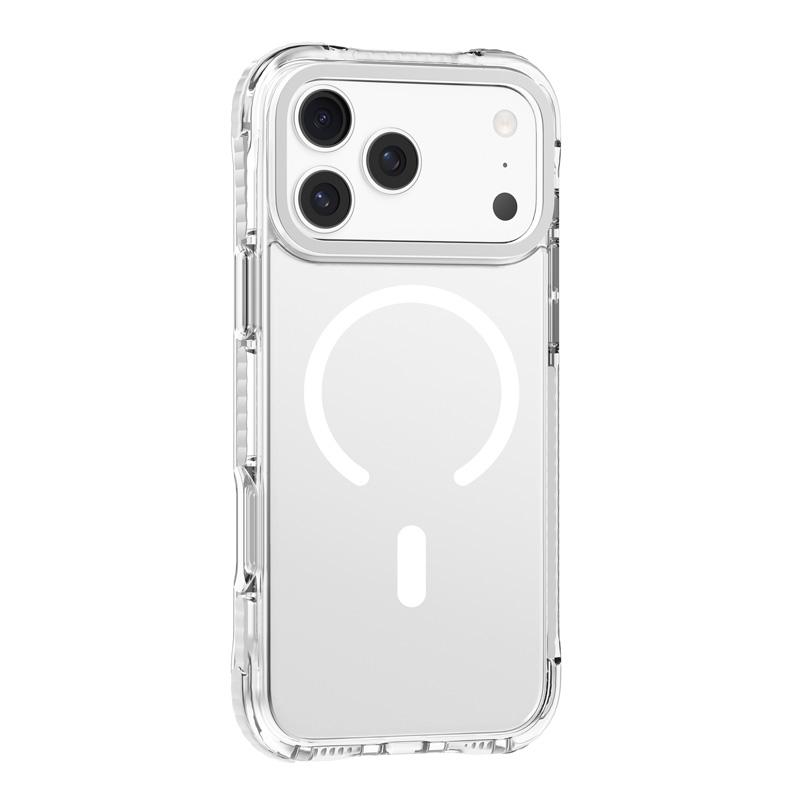 For iPhone 17 Pro Mutural Transparent Color Series PC+TPU Magnetic MagSafe Phone Case(White) - Shopkiz.com