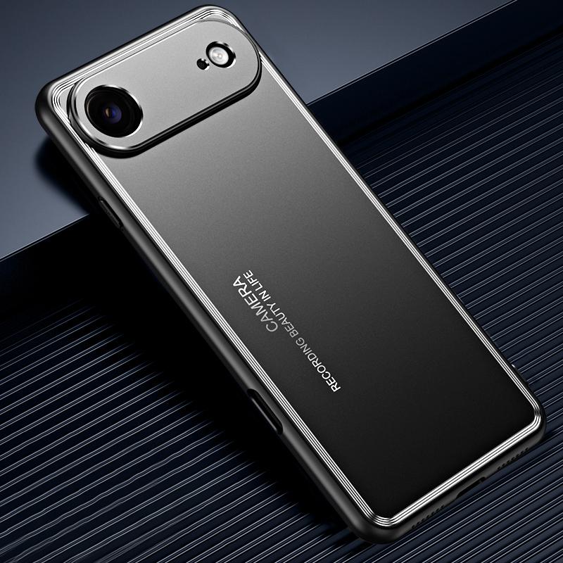 For iPhone Air Frosted Metal Phone Case(Black) - Shopkiz.com