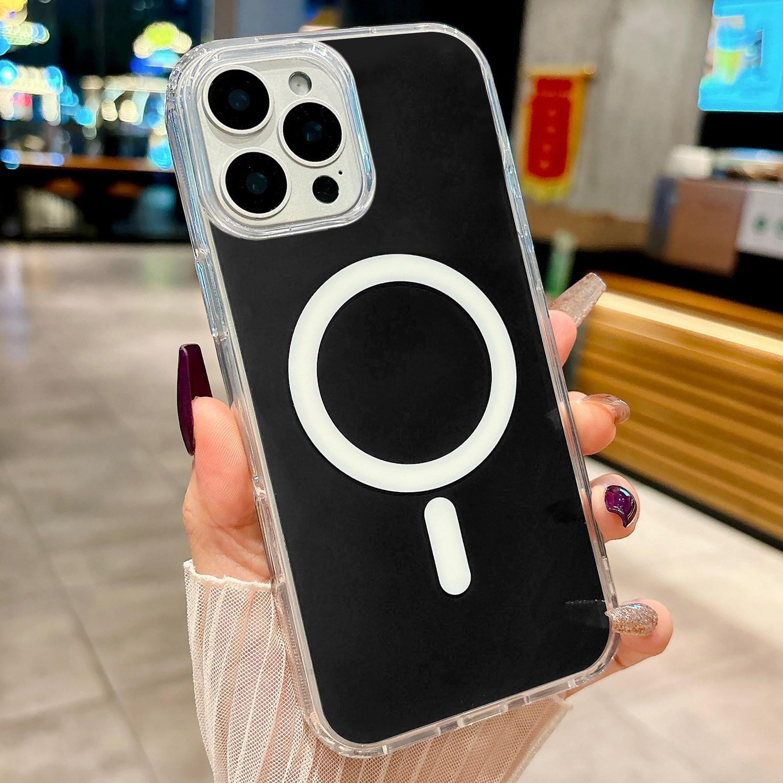 For iPhone 16 Pro Acrylic MagSafe Phone Case(Black) - Shopkiz.com
