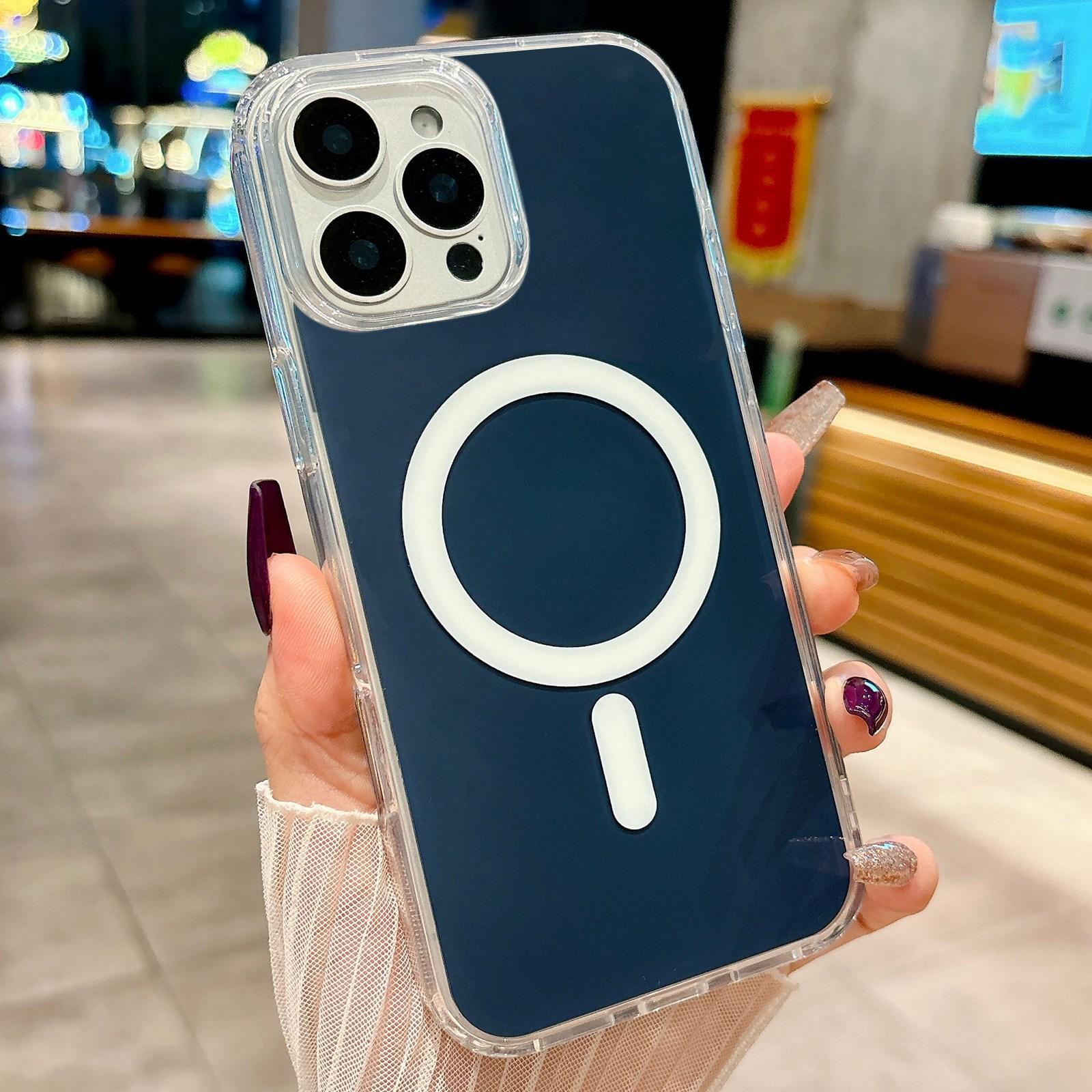 For iPhone 16 Pro Acrylic MagSafe Phone Case(Blue) - Shopkiz.com