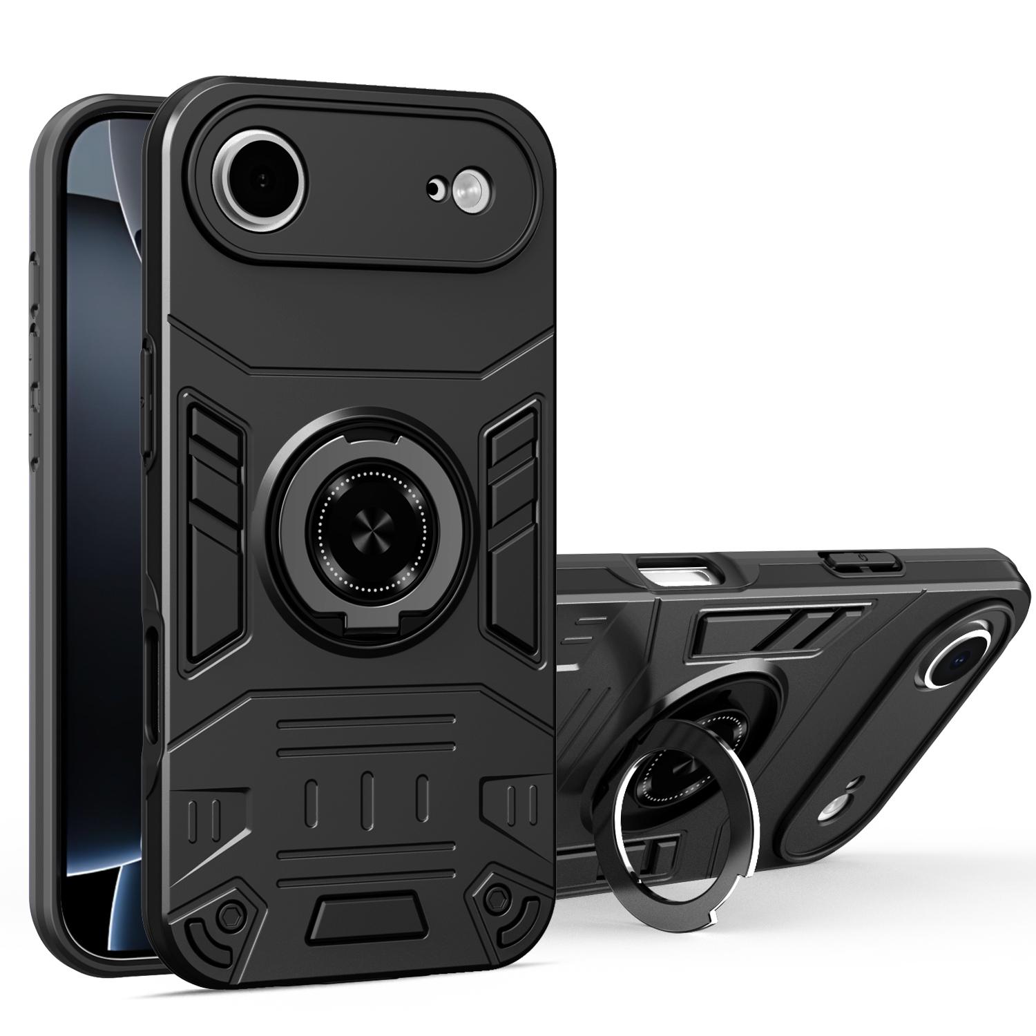 For iPhone Air Rotating Holder TPU Hybrid PC Phone Case(Black) - Shopkiz.com