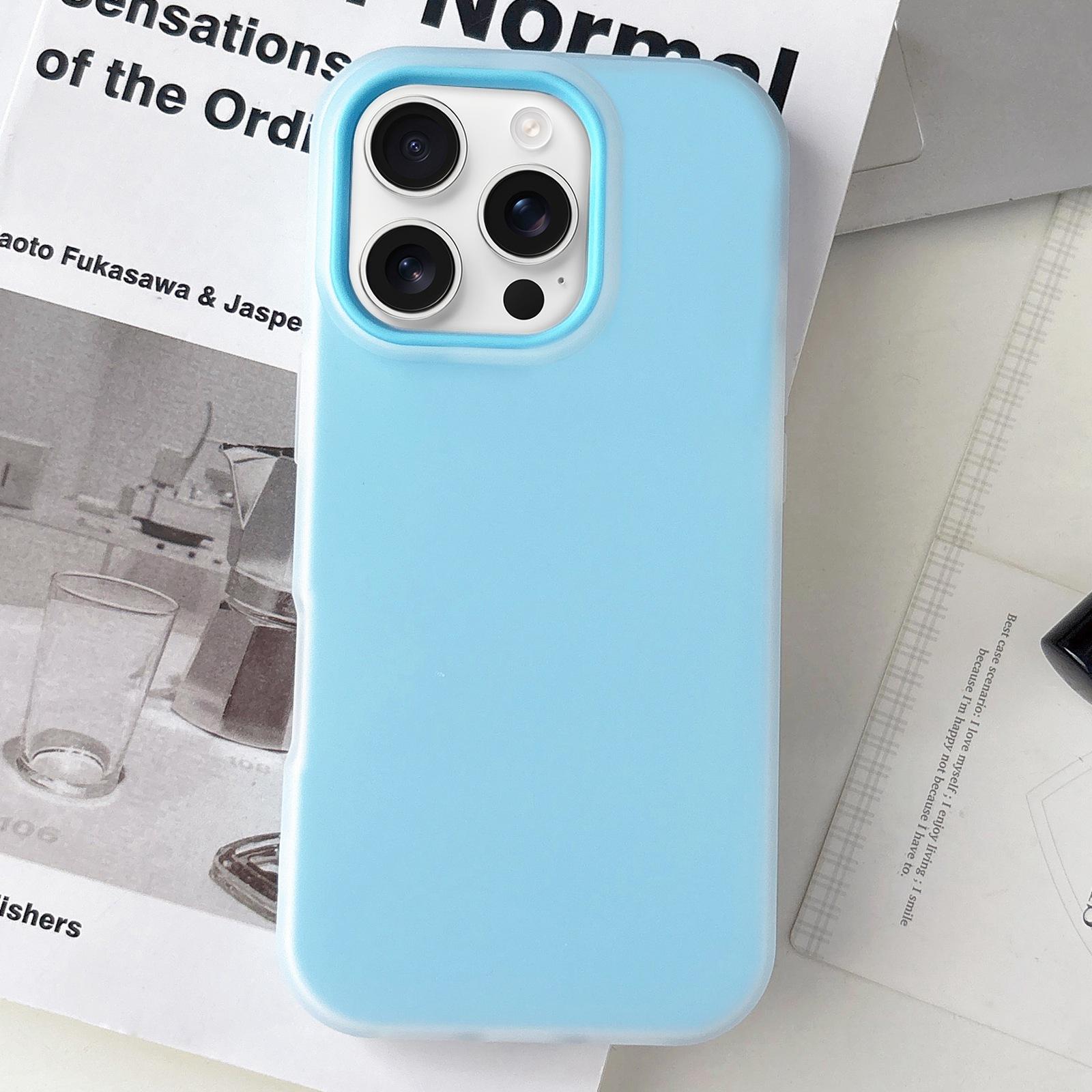 For iPhone 16 Pro Jelly Color Matte Feel PC Hybrid TPU Phone Case(Blue) - Shopkiz.com