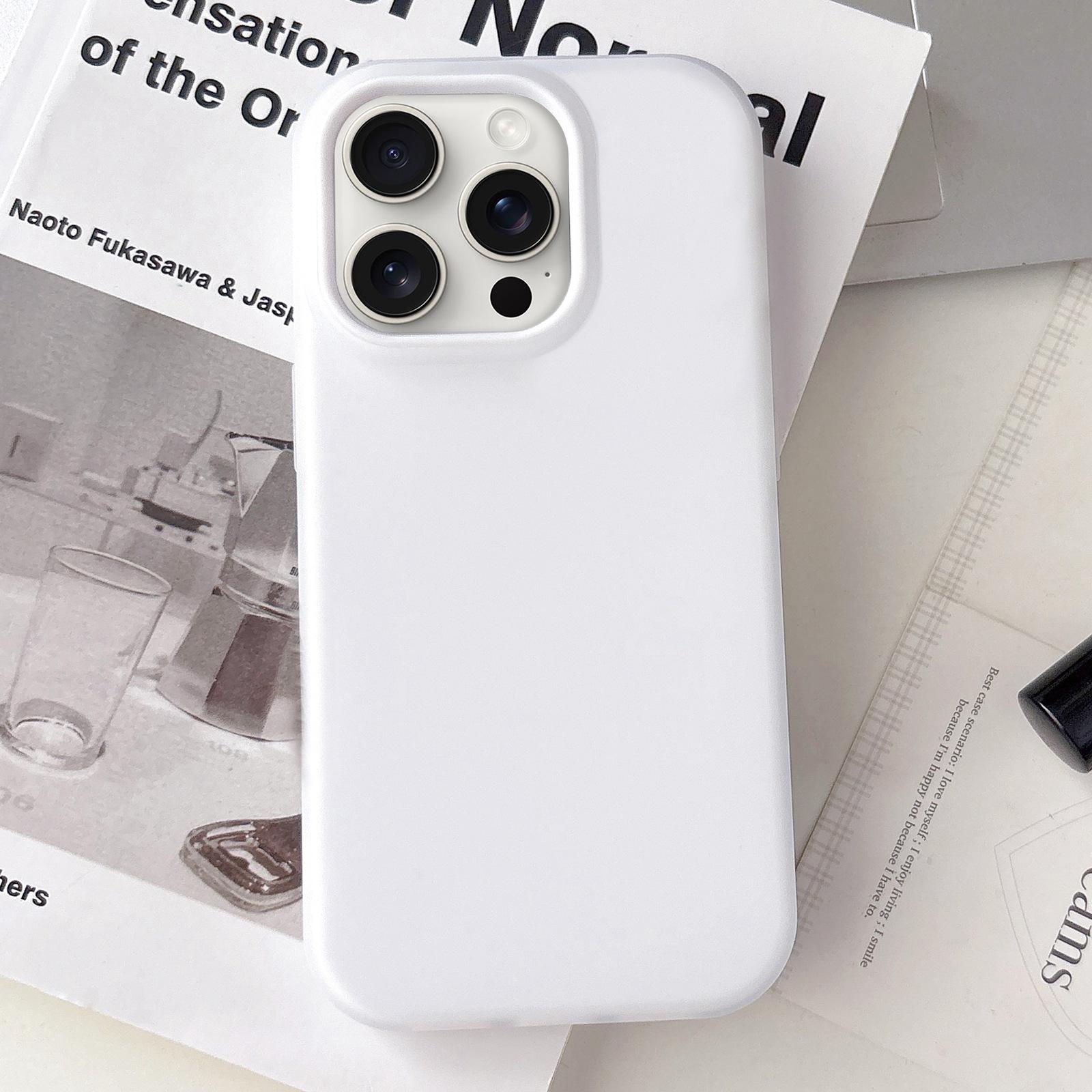 For iPhone 15 Pro Max Jelly Color Matte Feel PC Hybrid TPU Phone Case(White) - Shopkiz.com
