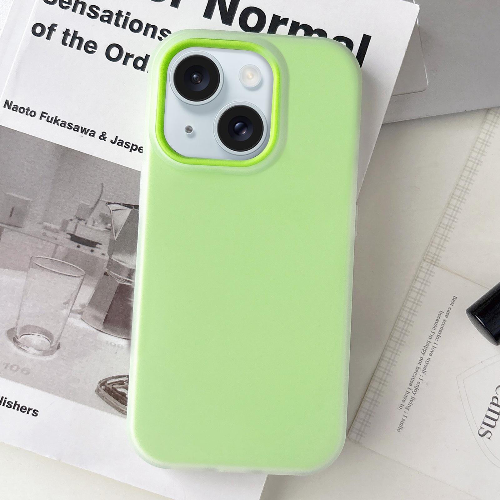 For iPhone 15 Jelly Color Matte Feel PC Hybrid TPU Phone Case(Green) - Shopkiz.com