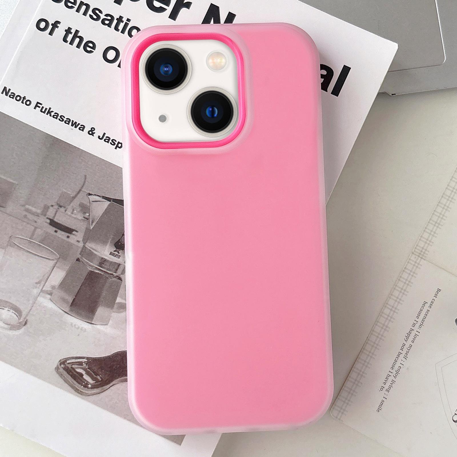 For iPhone 14 Plus Jelly Color Matte Feel PC Hybrid TPU Phone Case(Rose Red) - Shopkiz.com
