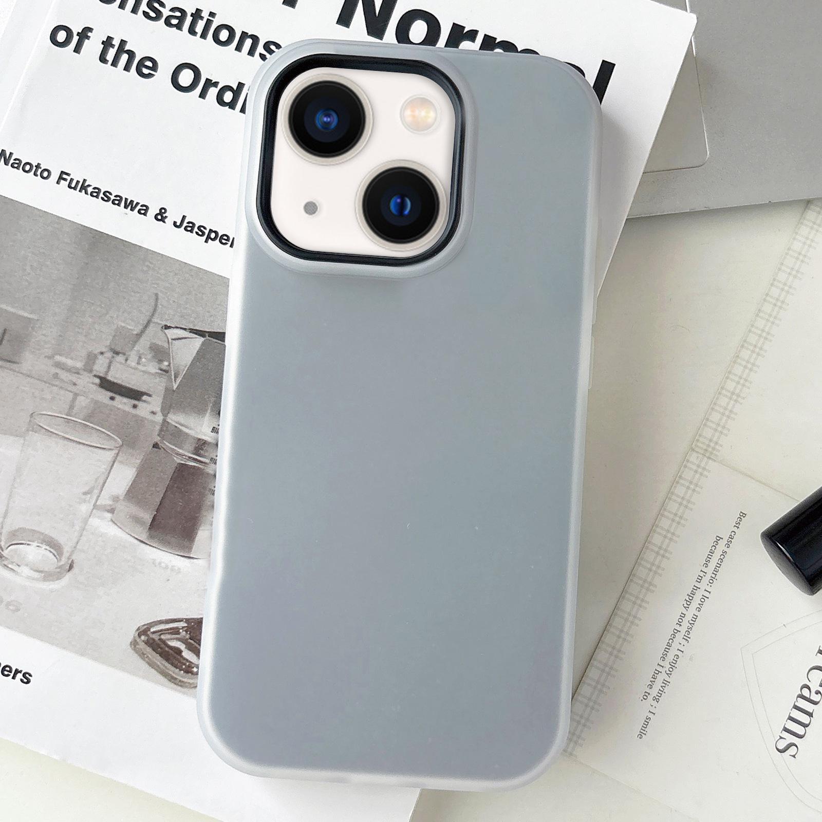 For iPhone 14 Jelly Color Matte Feel PC Hybrid TPU Phone Case(Black) - Shopkiz.com