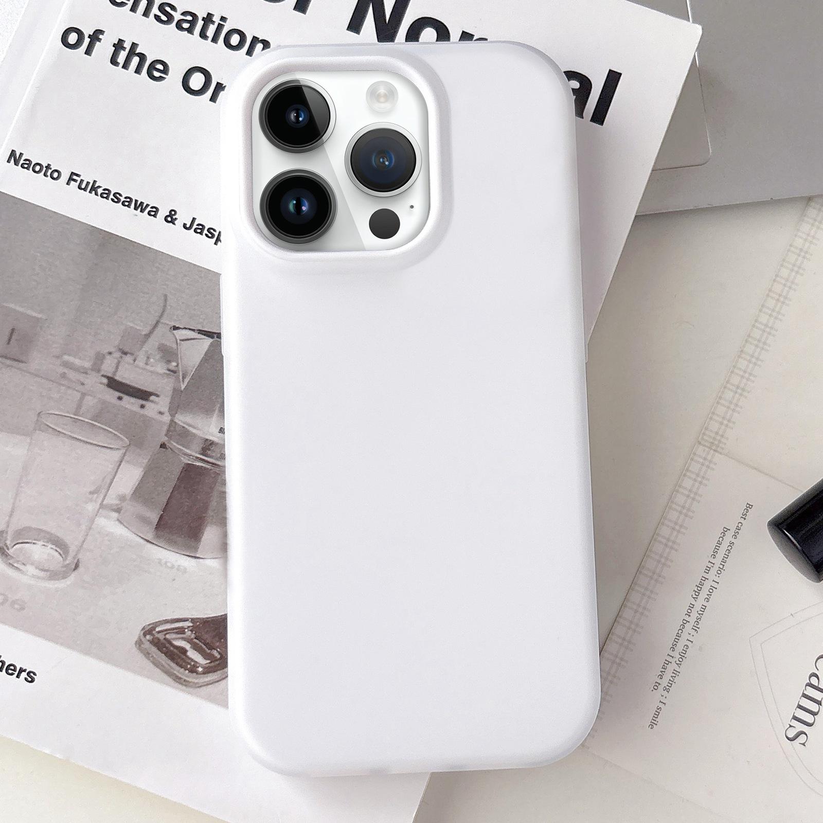 For iPhone 14 Pro Max Jelly Color Matte Feel PC Hybrid TPU Phone Case(White) - Shopkiz.com