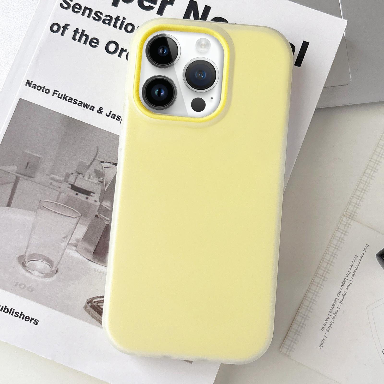 For iPhone 13 Pro Max Jelly Color Matte Feel PC Hybrid TPU Phone Case(Yellow) - Shopkiz.com