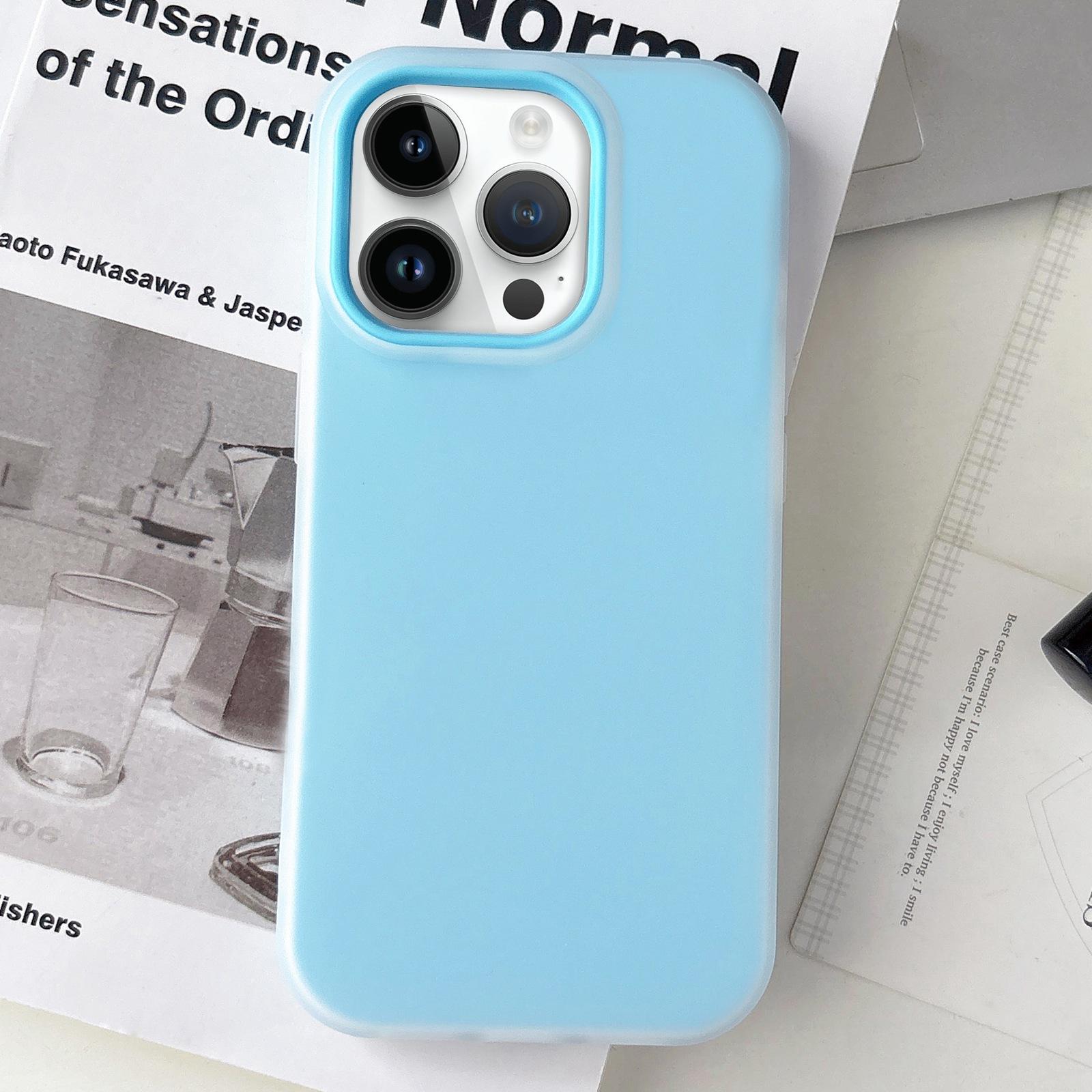 For iPhone 13 Pro Jelly Color Matte Feel PC Hybrid TPU Phone Case(Blue) - Shopkiz.com