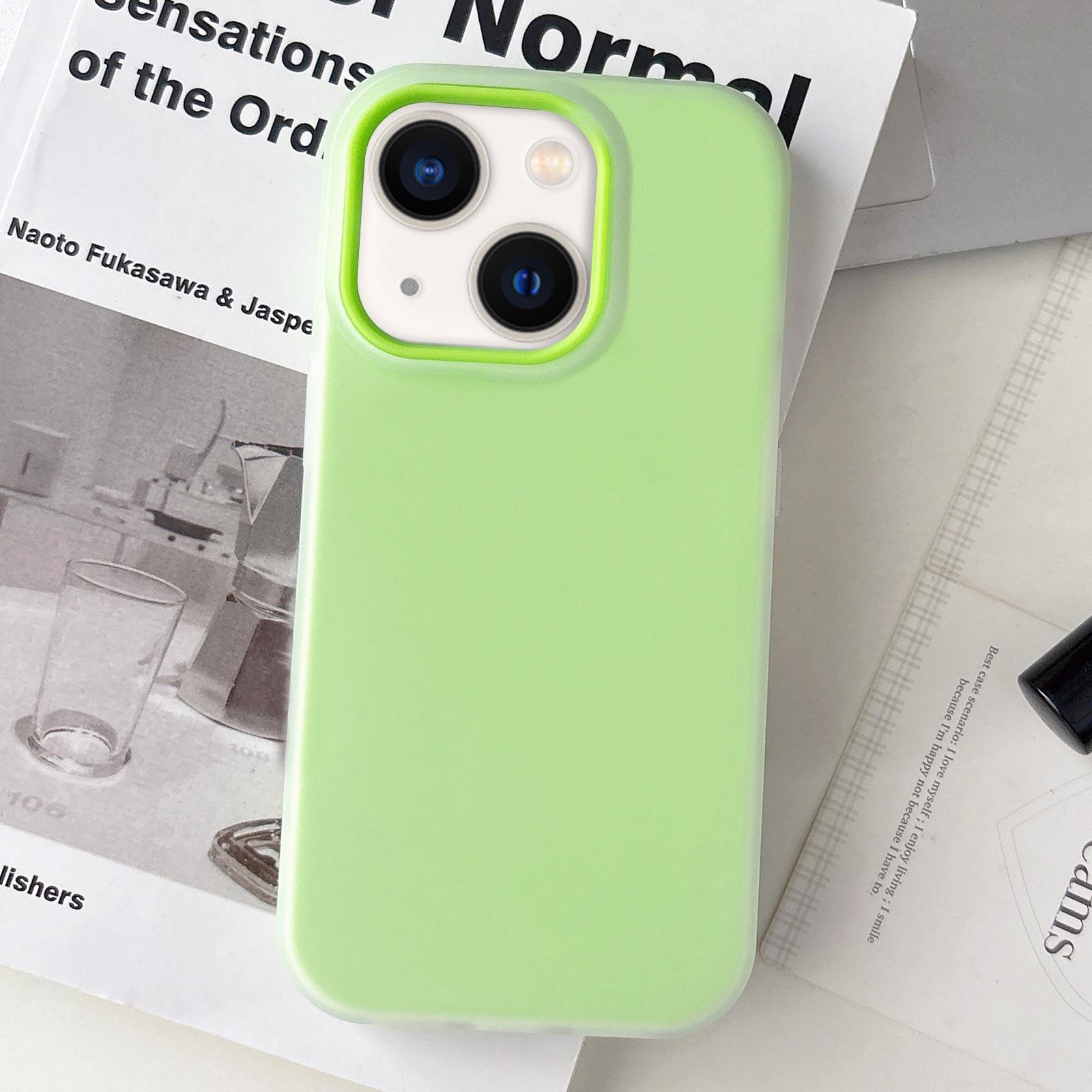 For iPhone 13 Jelly Color Matte Feel PC Hybrid TPU Phone Case(Green) - Shopkiz.com