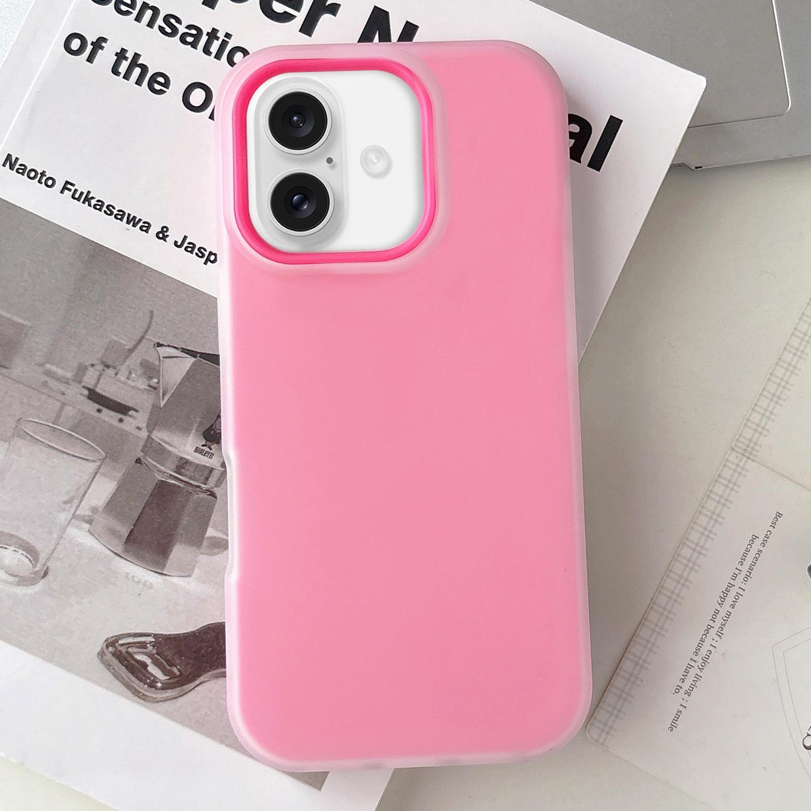 For iPhone 16 Plus Jelly Color Matte Feel PC Hybrid TPU Phone Case(Rose Red) - Shopkiz.com