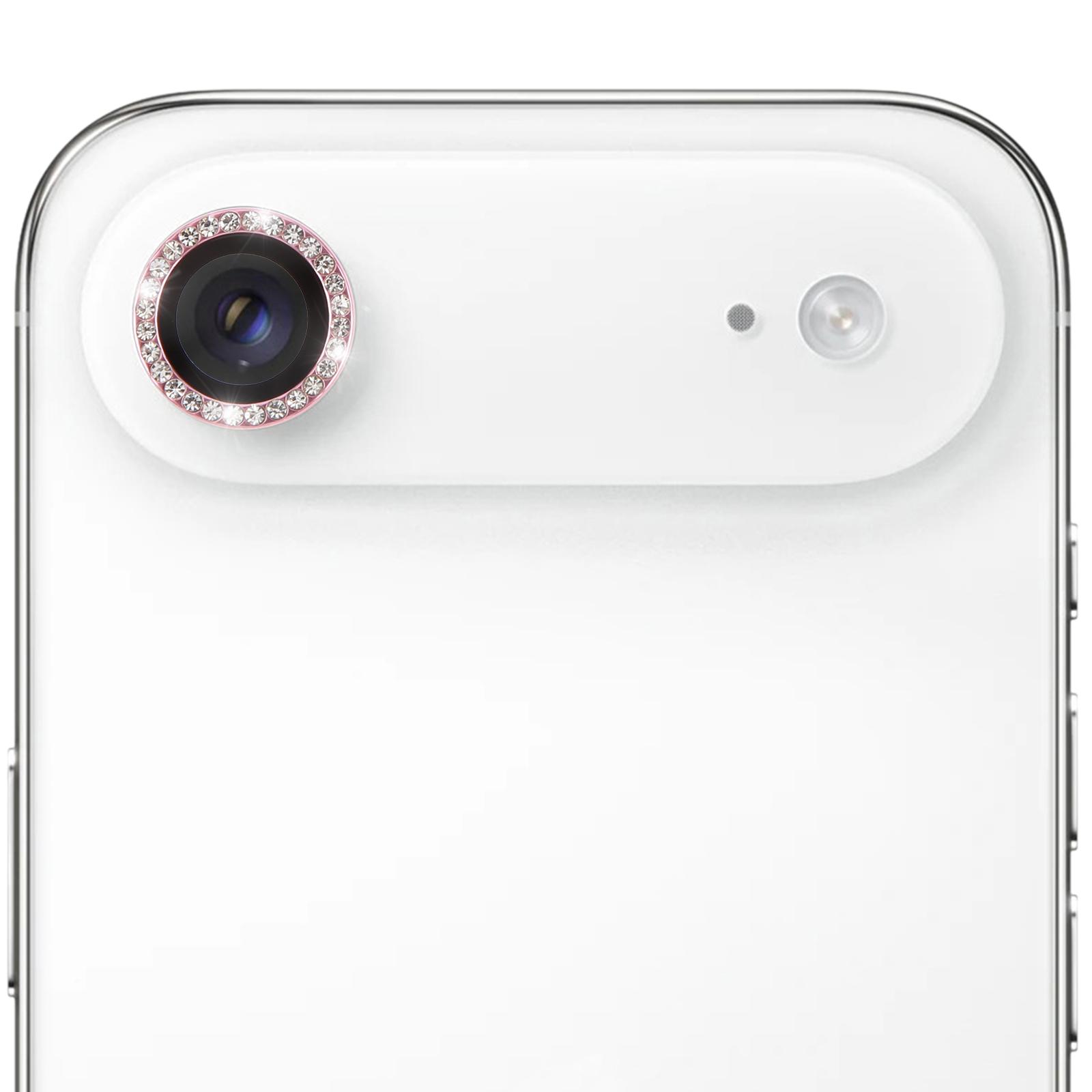 For iPhone Air 9H Point Drill Camera Lens Protector Ring(Pink) - Shopkiz.com