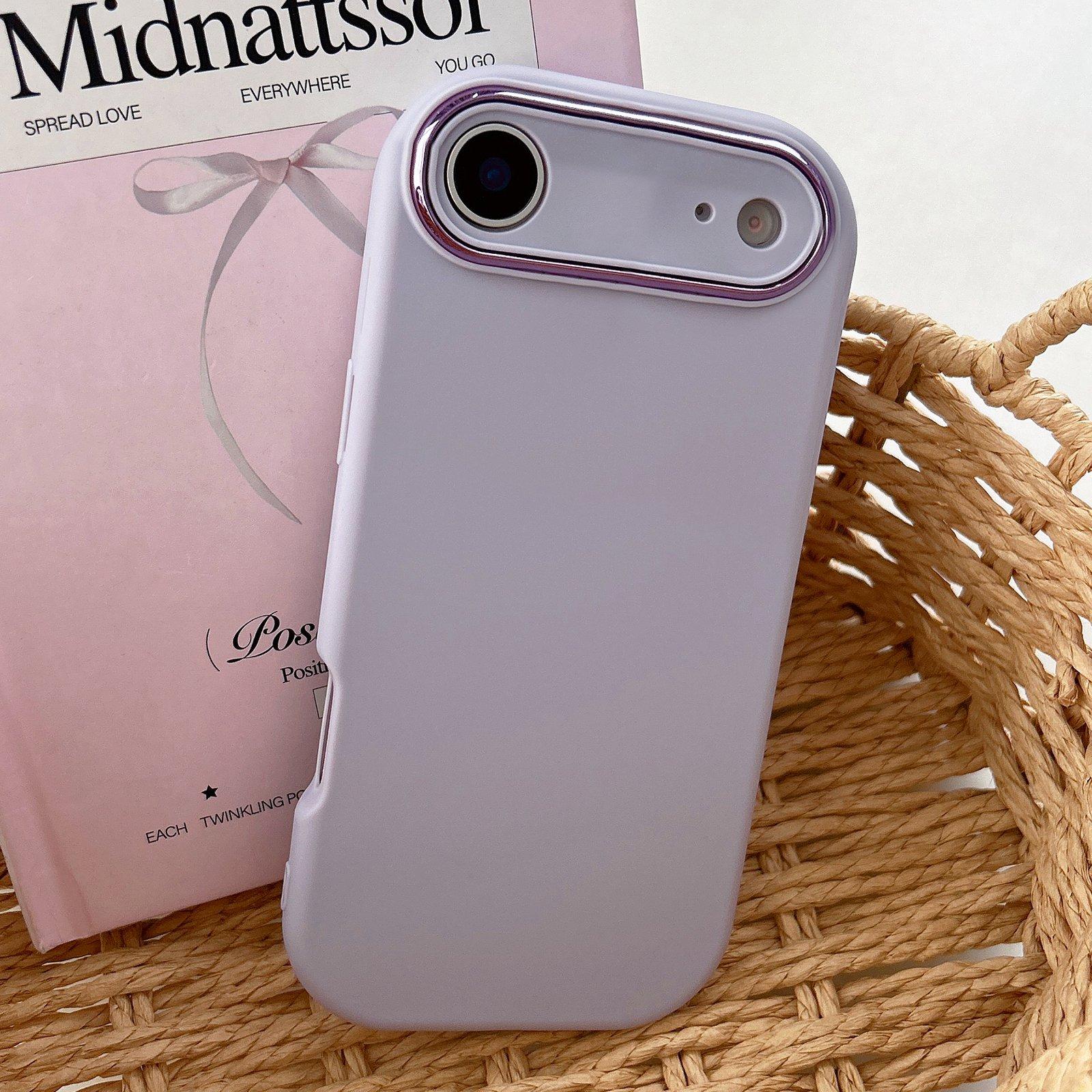 For iPhone Air Fat Dun Solid Color Metal Photo Frame TPU Phone Case(Purple) - Shopkiz.com