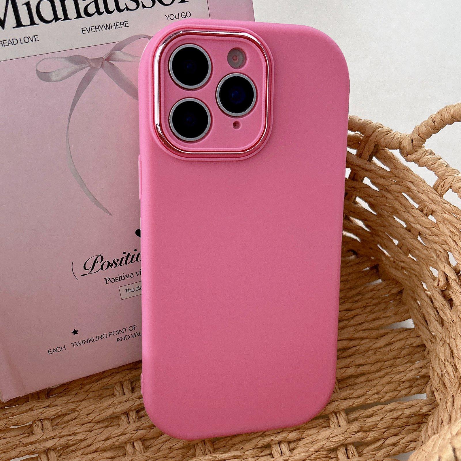For iPhone 11 Pro Max Fat Dun Solid Color Metal Photo Frame TPU Phone Case(Rose Red) - Shopkiz.com